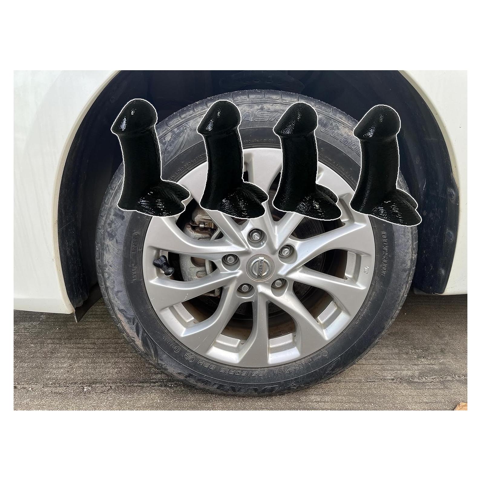 4 Tapas de Válvula de Neumático de Broma UHAD LTM20230714 Negro