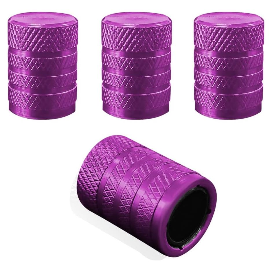 4 Tapones de Válvula de Neumático de Coche Povtii Púrpura