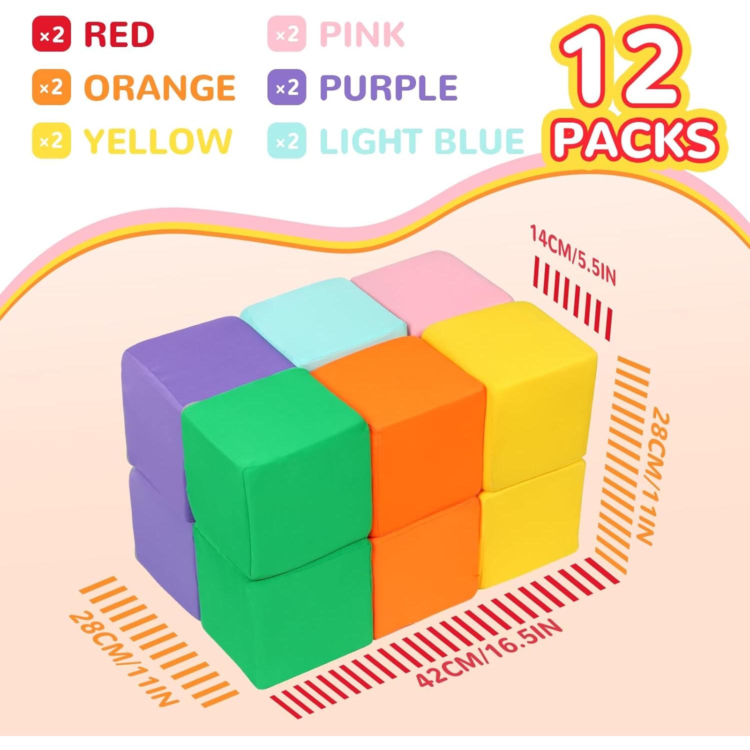 Bloques de Espuma Suaves TRENDBOX 12 PCS Coloridos para Niños