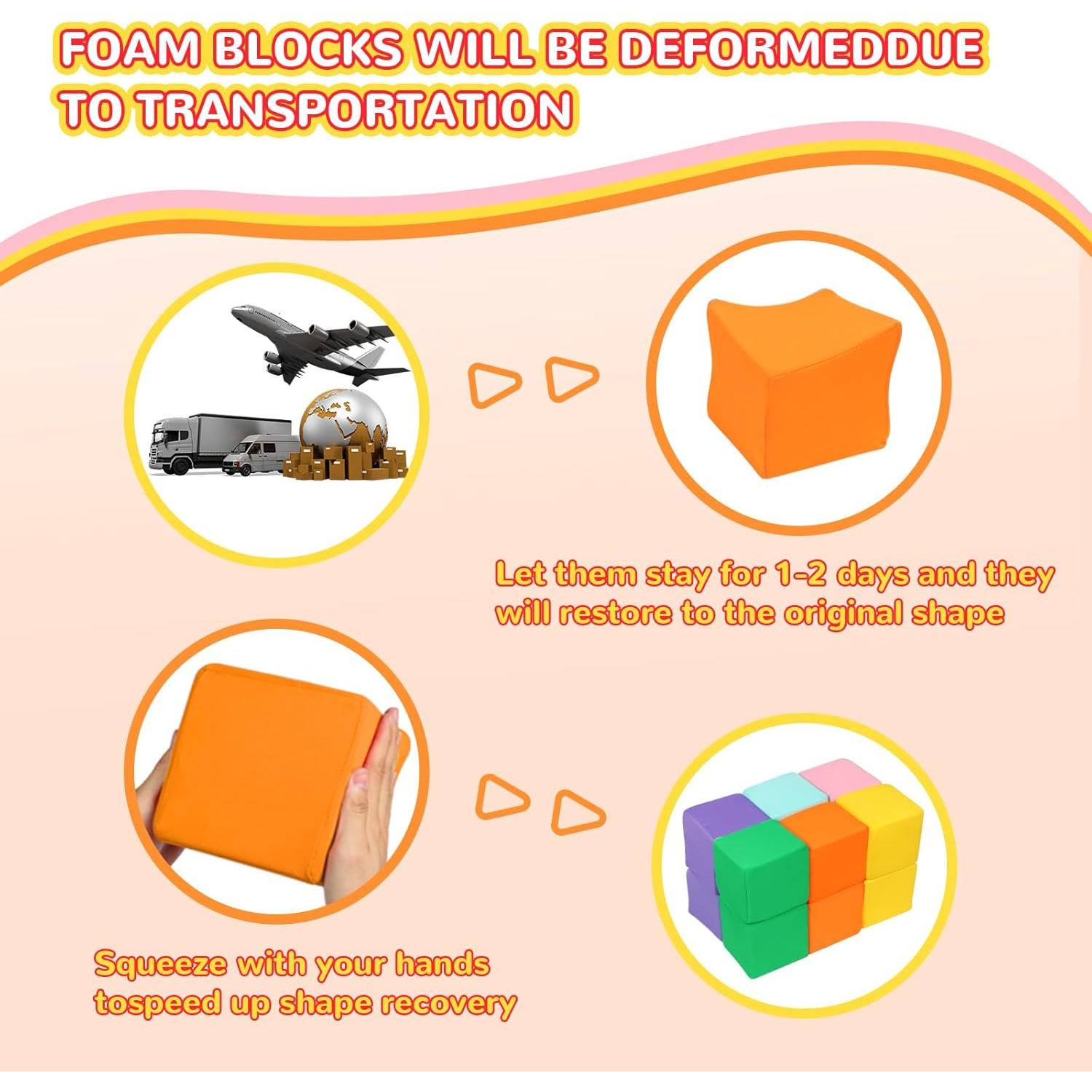 Bloques de Espuma Suaves TRENDBOX 12 PCS Coloridos para Niños