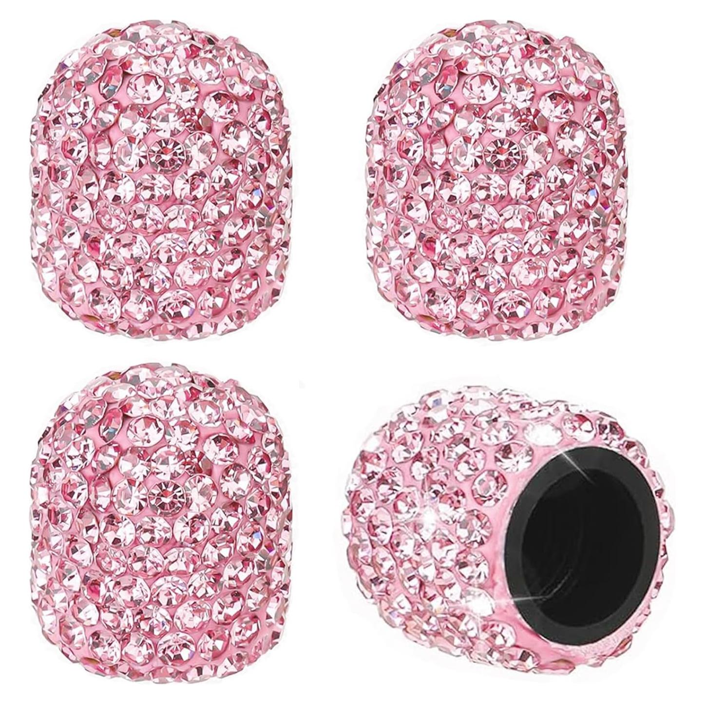 Tapas de Válvula de Neumático Snsnlent Rosa Brillante 4 Pcs