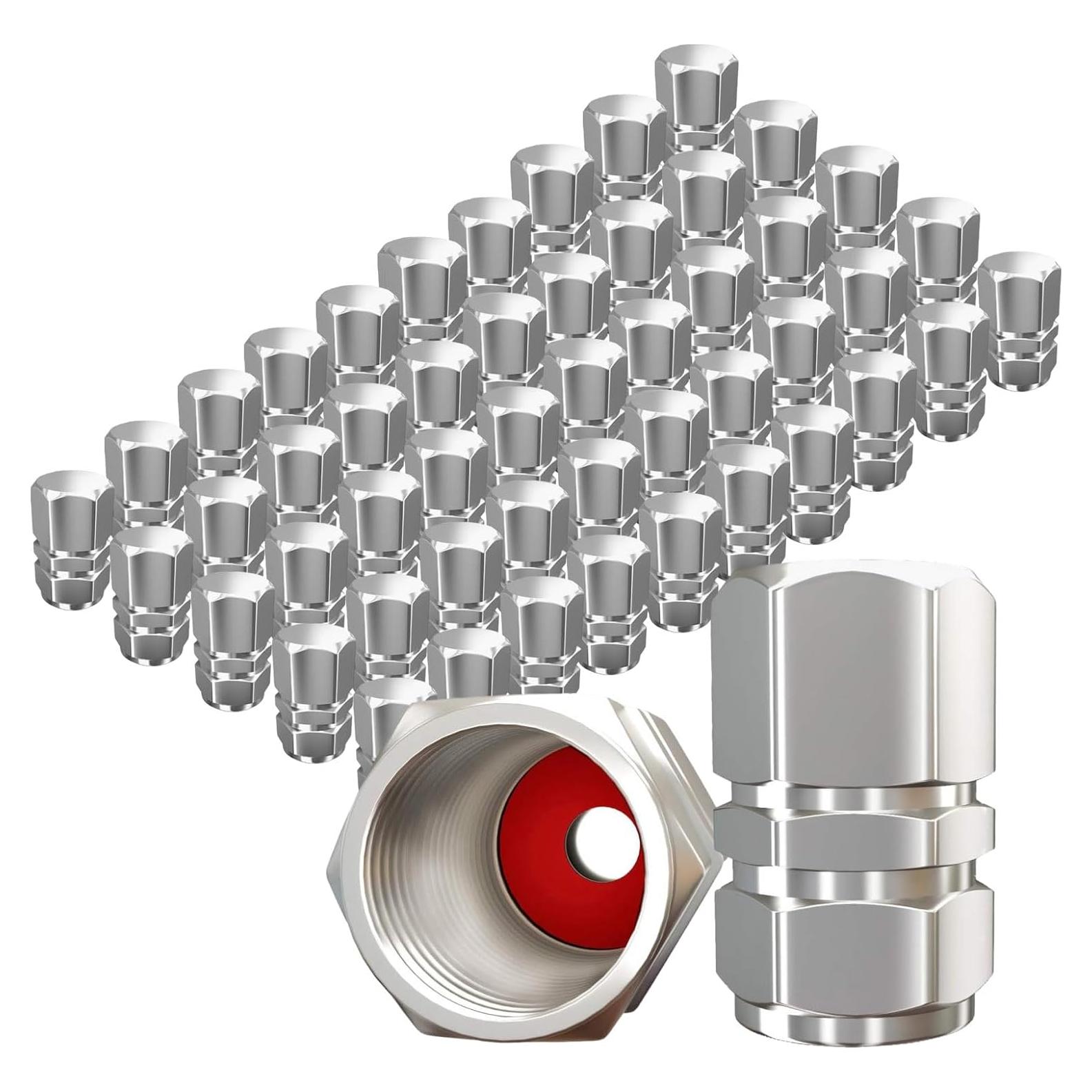50 Tapones de Válvula de Neumático Z-oneMart Hexagonales