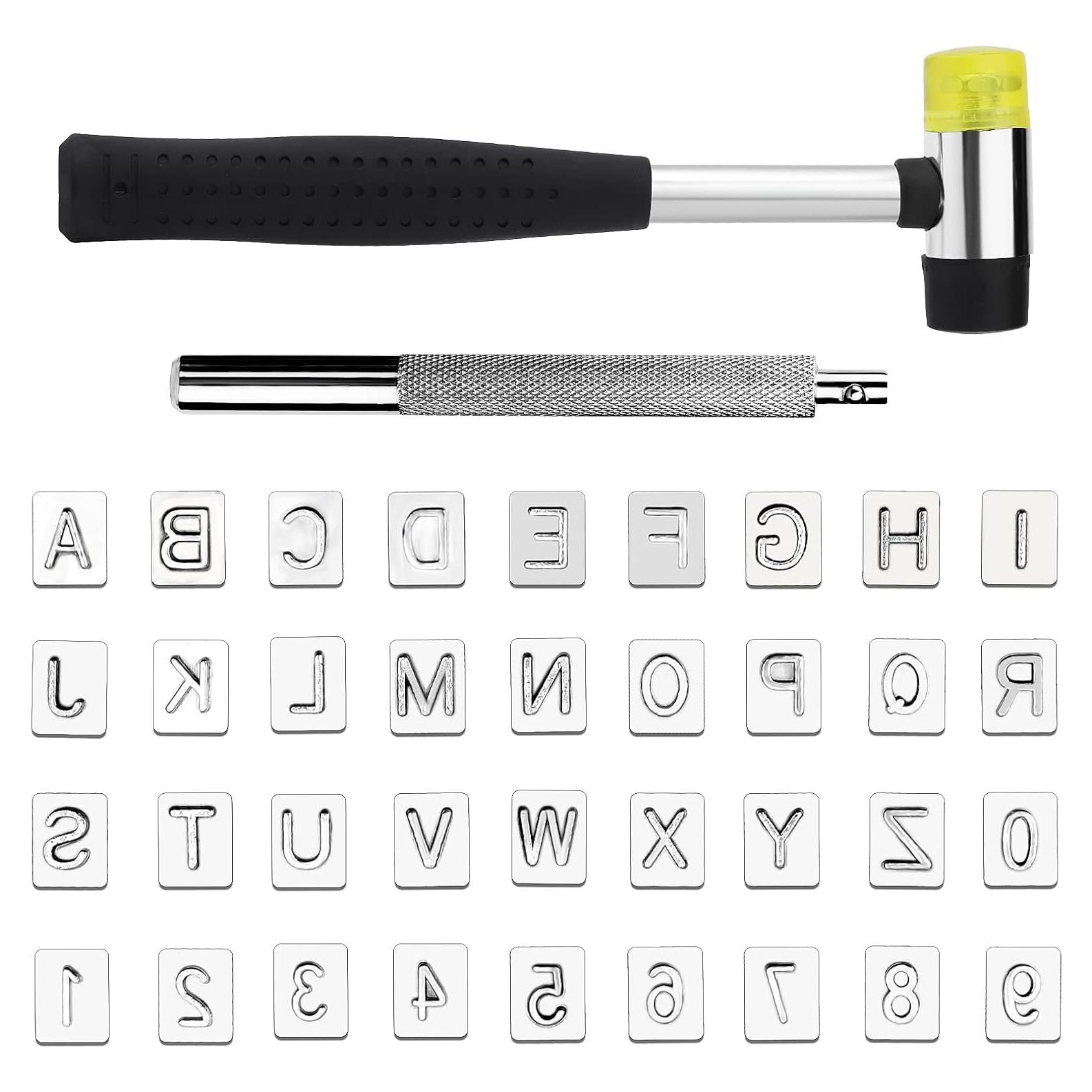 Kit de Estampado de Cuero 38 PCS ZMAAGG con Martillo y Sellos