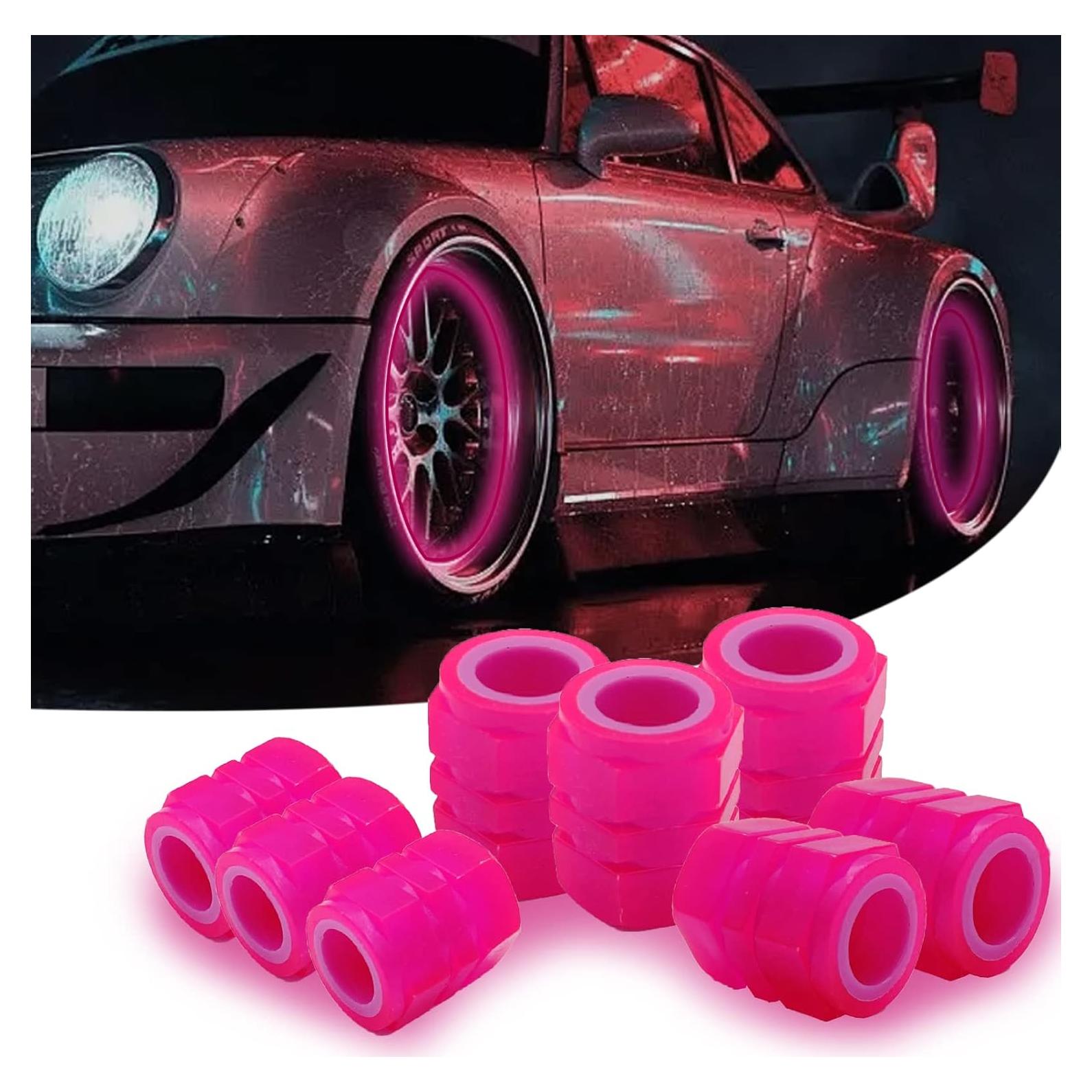 8 Tapones de Válvula de Neumático OSIFIT Luminosa Rosa