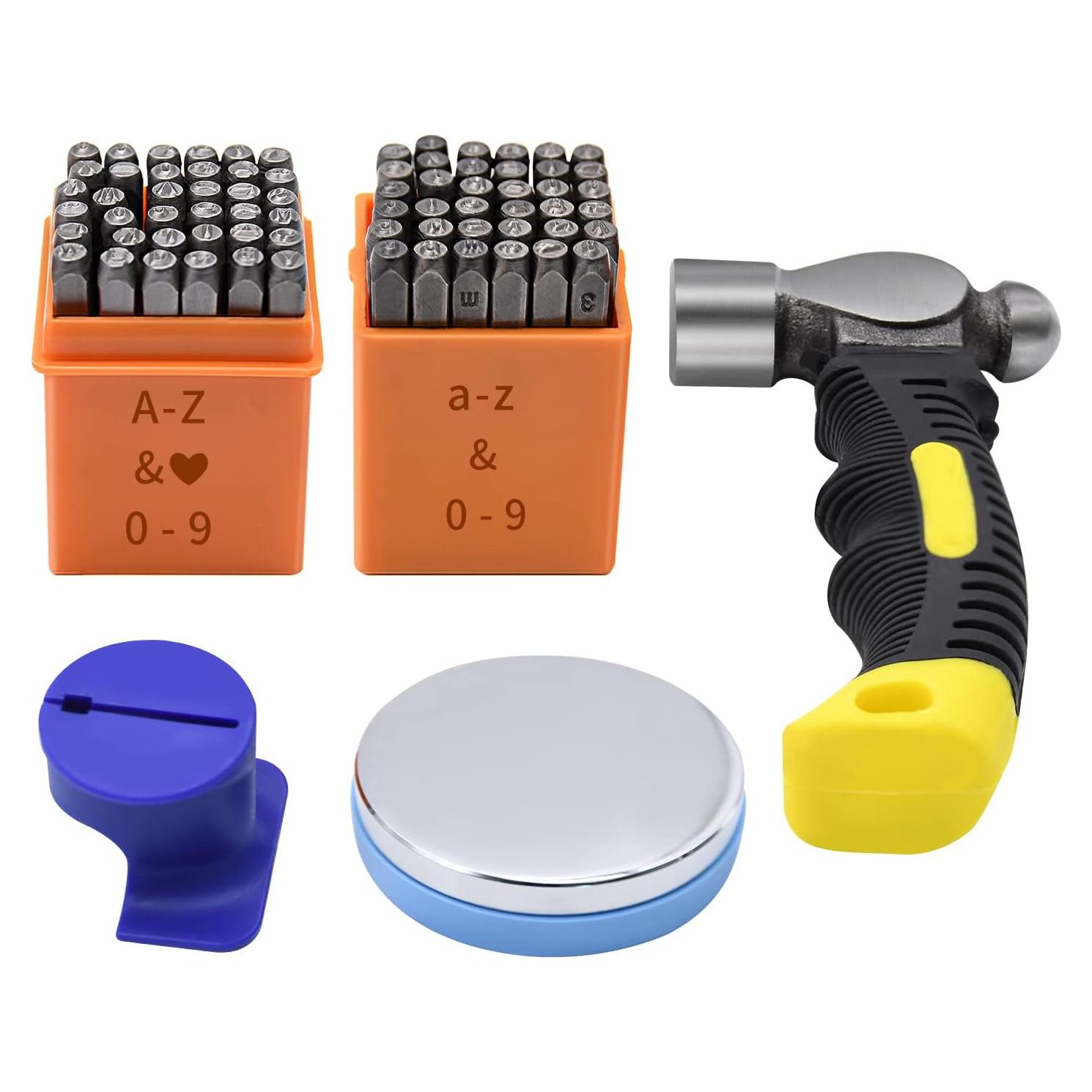 Kit de Estampado de Metal DkOvn 74 Piezas 3mm con Martillo