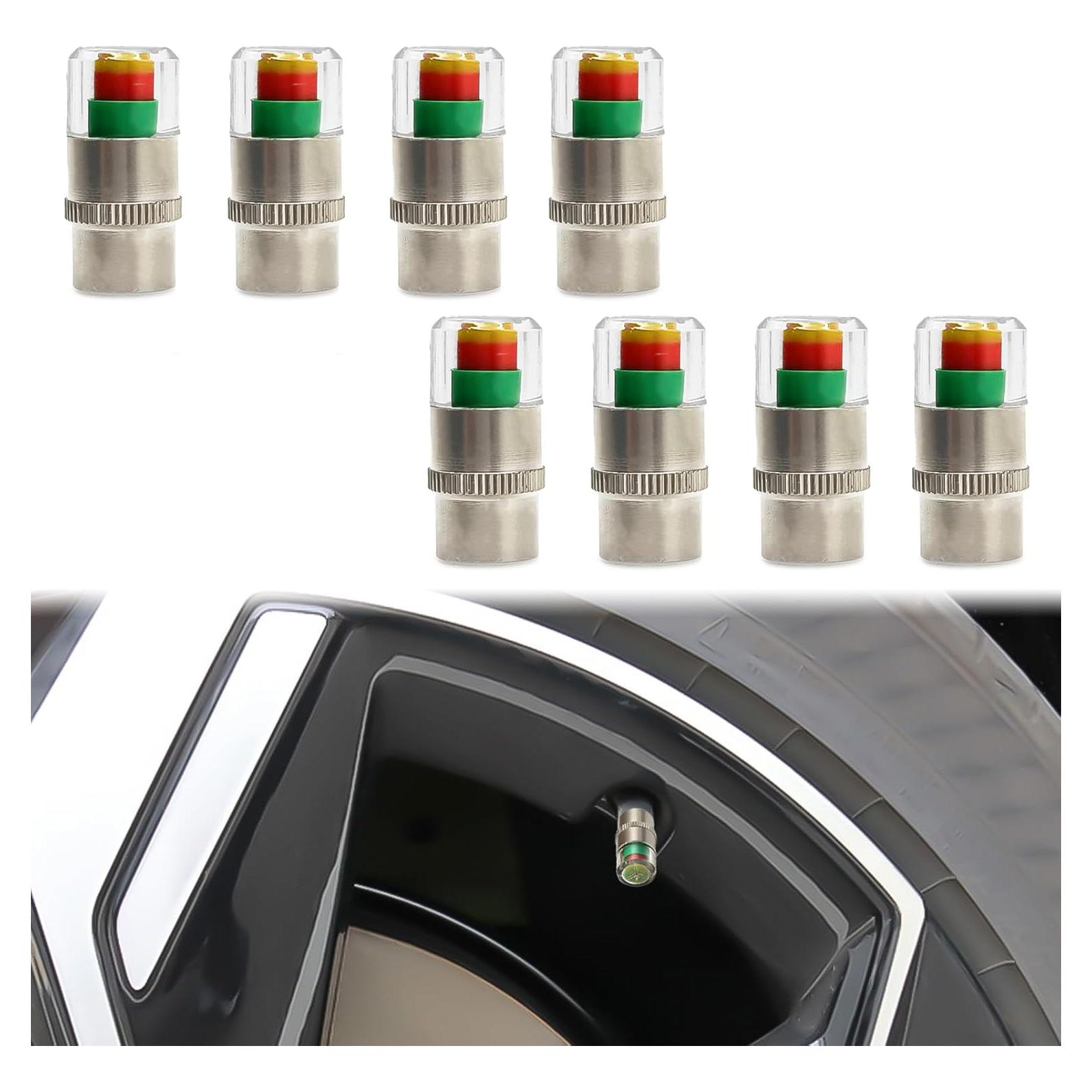 8 Tapones de Válvula de Presión de Neumáticos KEVWR Universal