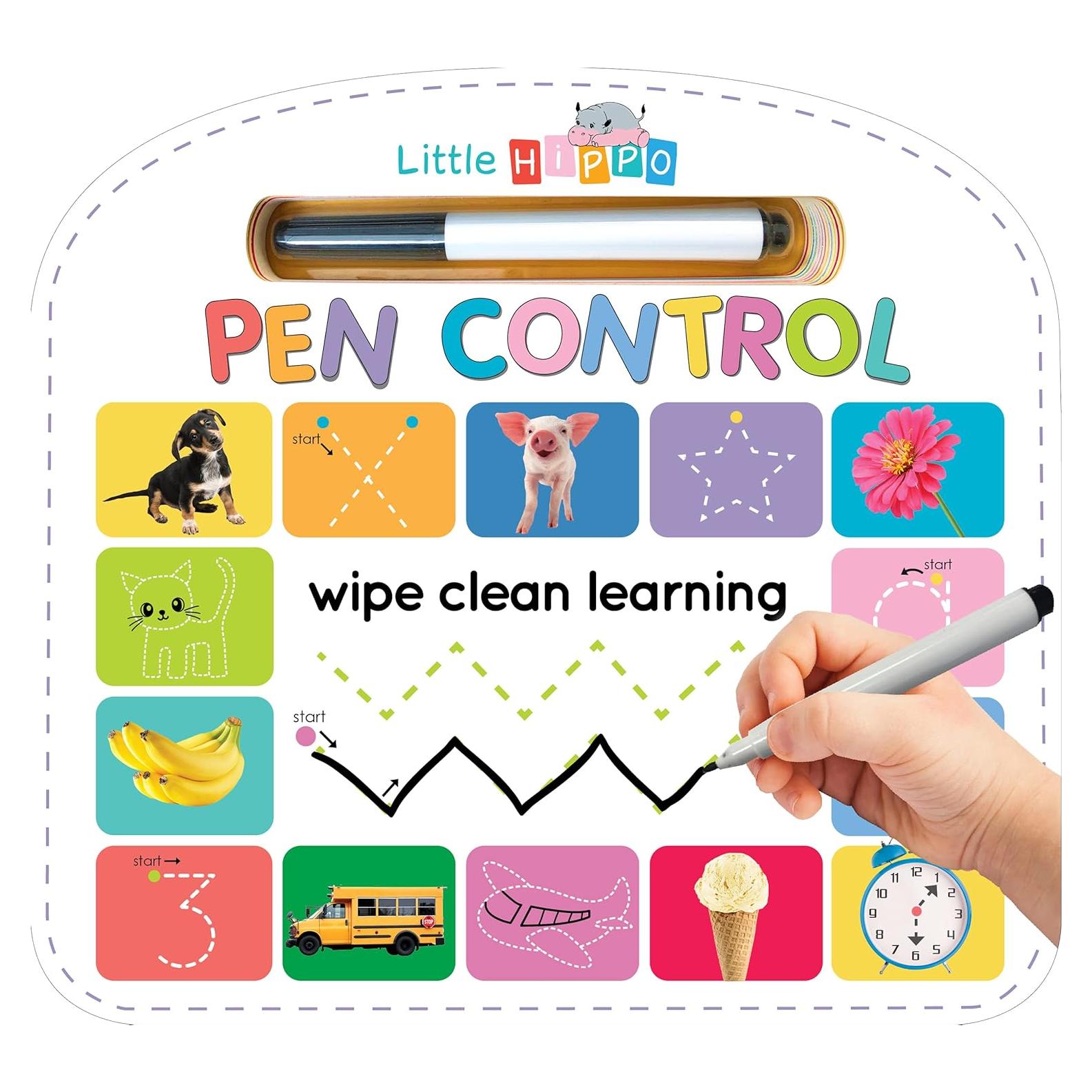 Write & Wipe Pen Control - Children's Novelty Learning Board Book - Wipe Clean - Educational