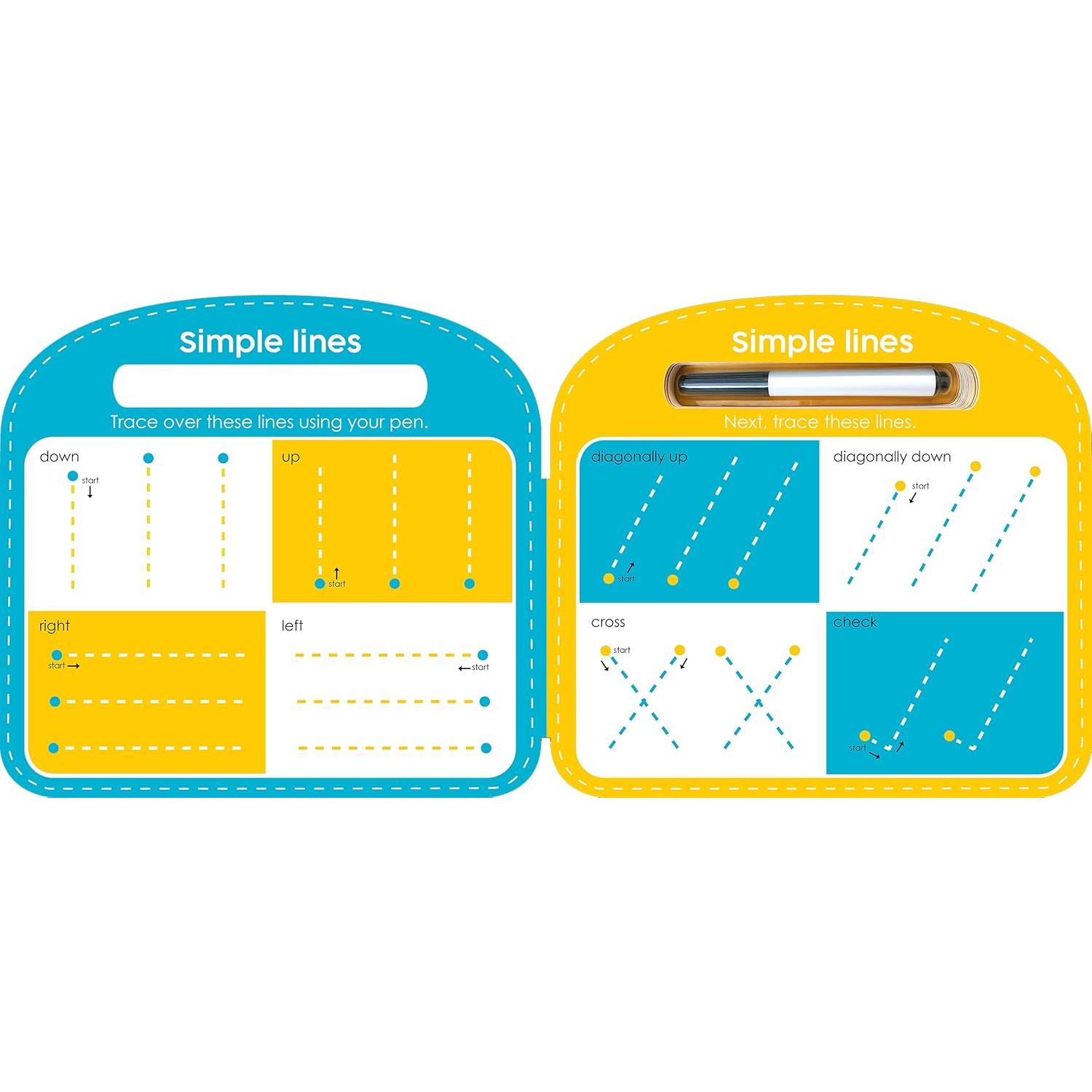 Write & Wipe Pen Control - Children's Novelty Learning Board Book - Wipe Clean - Educational