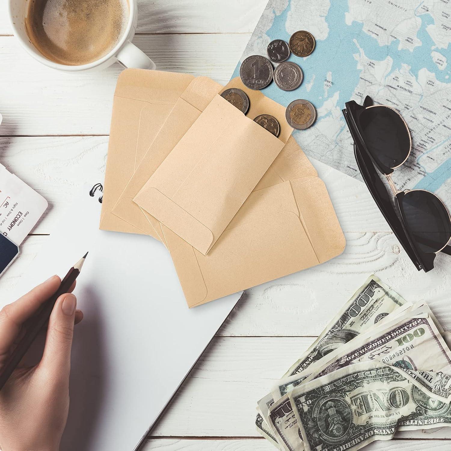 Sobres de Papel Kraft ACSTEP 100 Unidades 5.7 x 8.9 cm