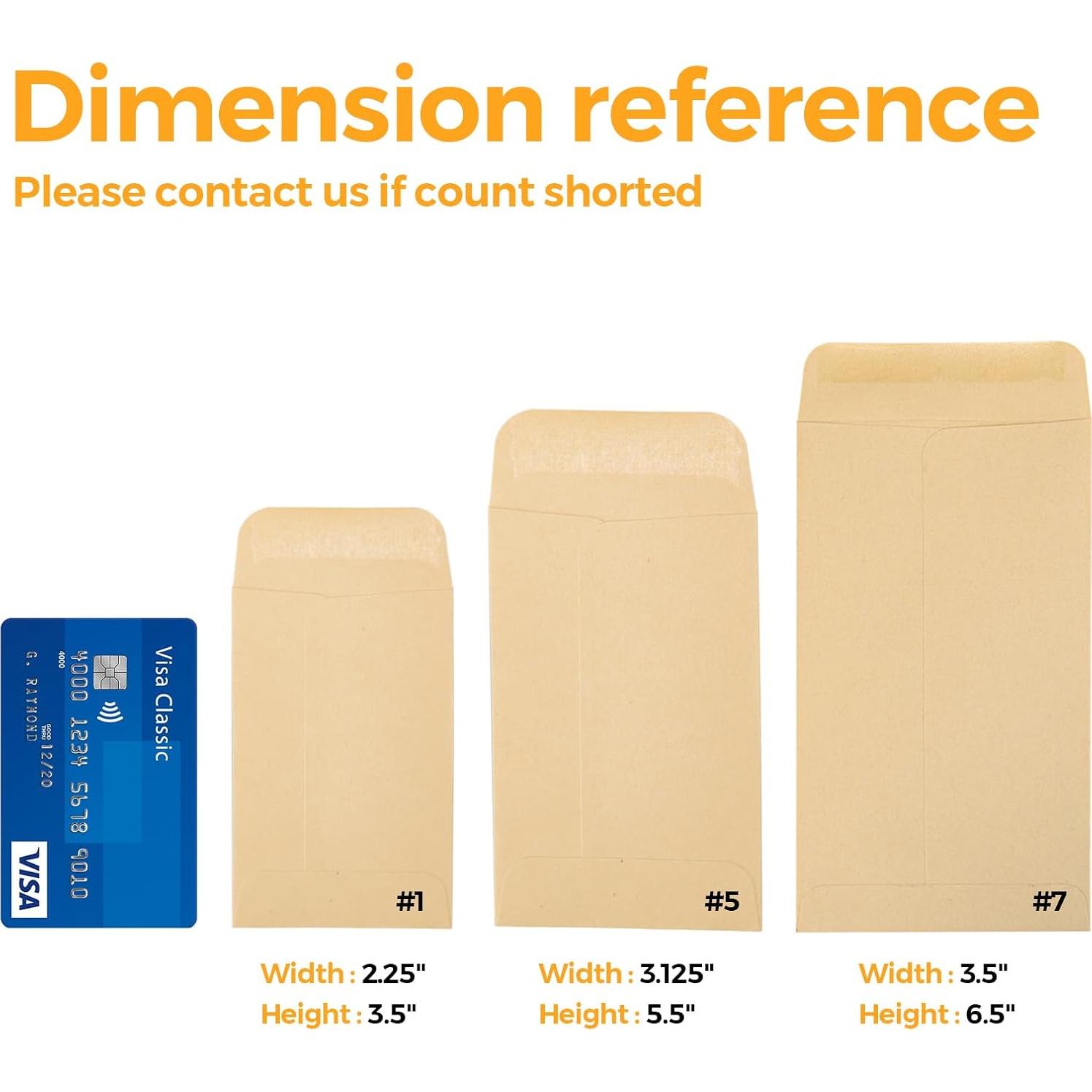 Sobres de Papel Kraft ACSTEP 100 Unidades 5.7 x 8.9 cm