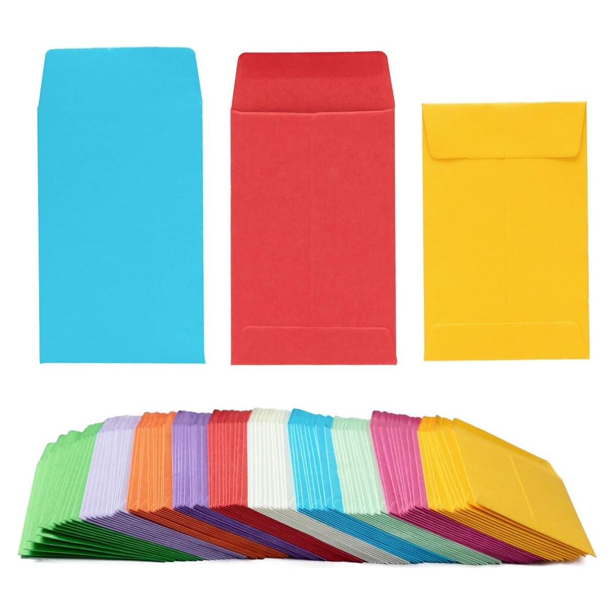 100 Sobres Pequeños Coloridos Autoadhesivos Homtable 5.72x8.89cm
