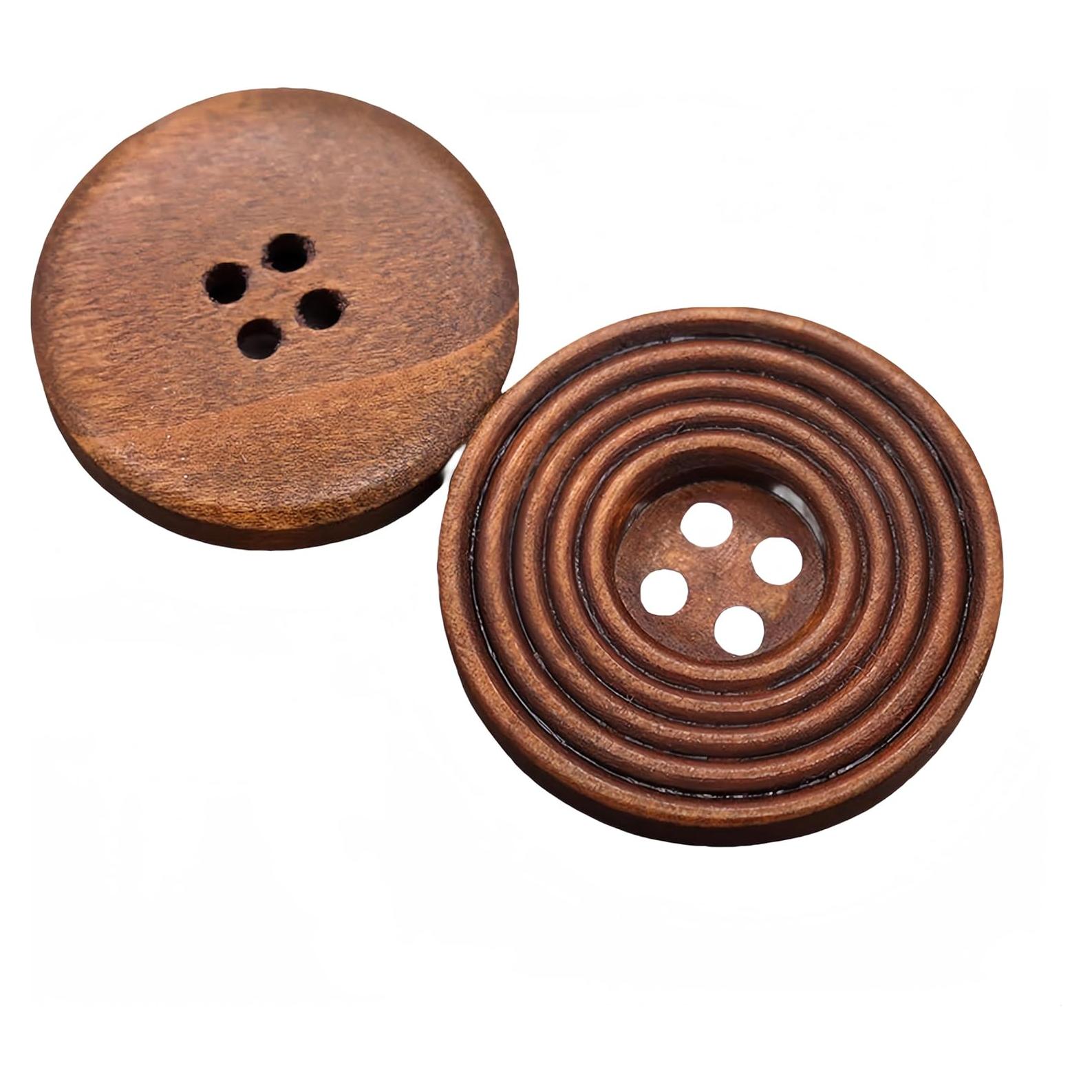 10 Piezas Botones de Madera DIY WDFCSIX 20mm Ecológicos