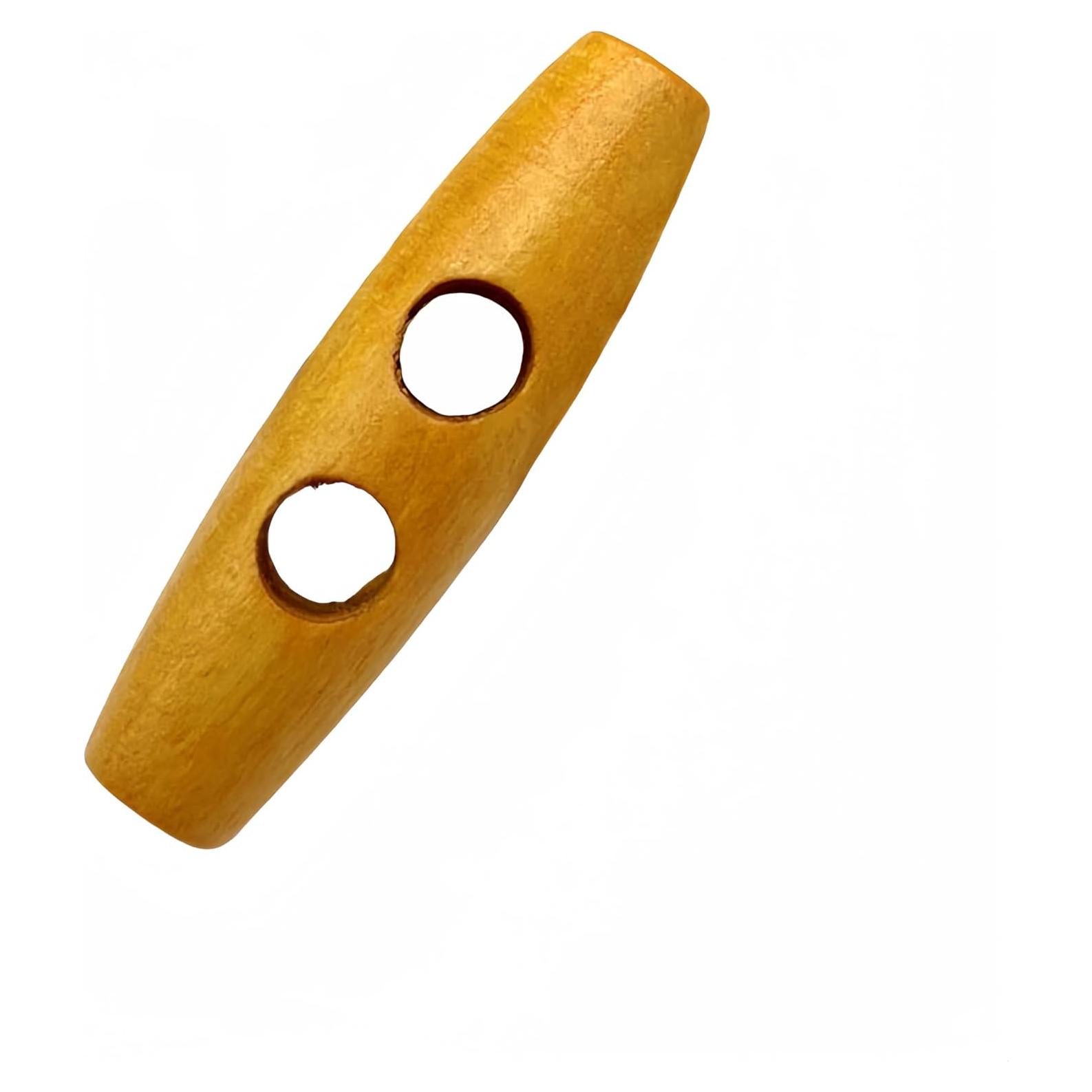 10 Botones de Oliva de Madera WDFCSIX 40mm 2 Agujeros Beige