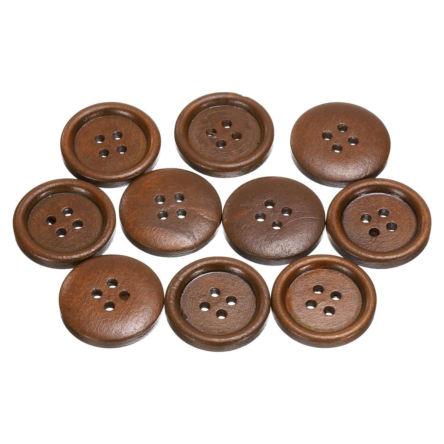 Botones de Costura de Madera HARFINGTON 10pcs 23mm Café