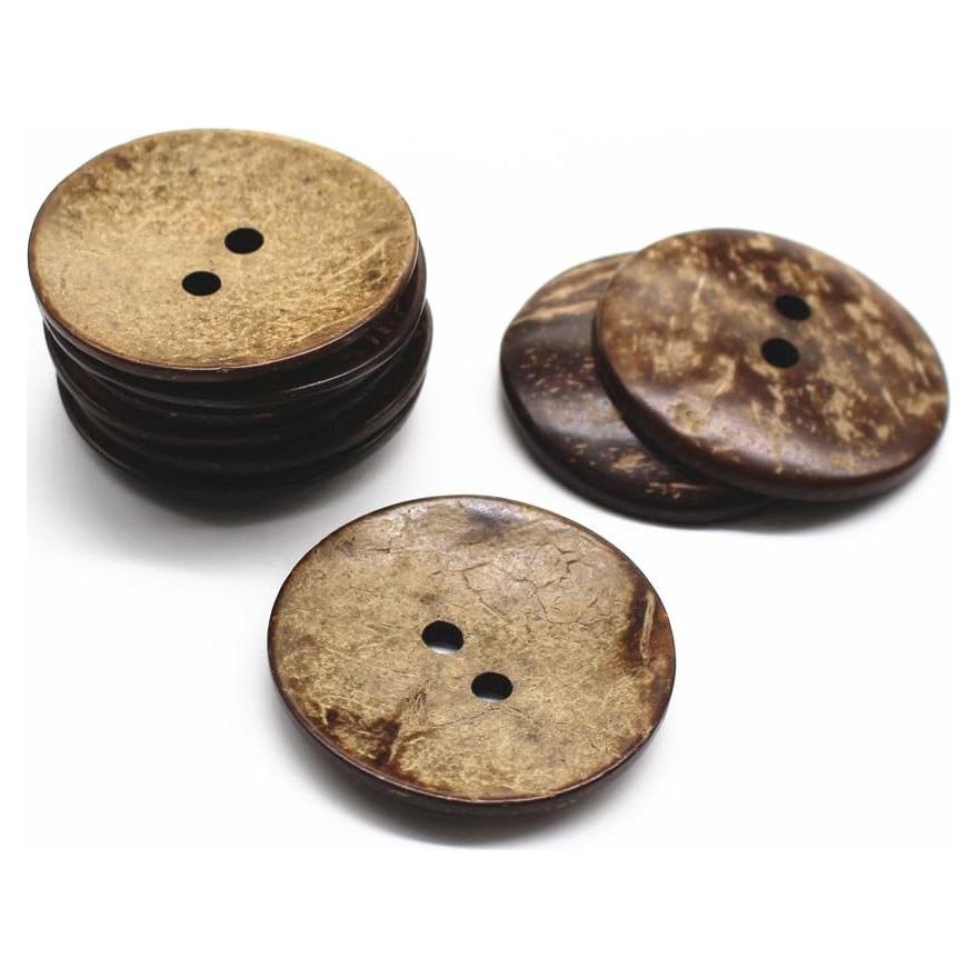 Botones de Coco Natural YaHoGa 20PCS 38MM para Costura DIY