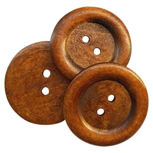 Botones de Madera Redondos Chenkou Craft 50mm Marrón 20pcs