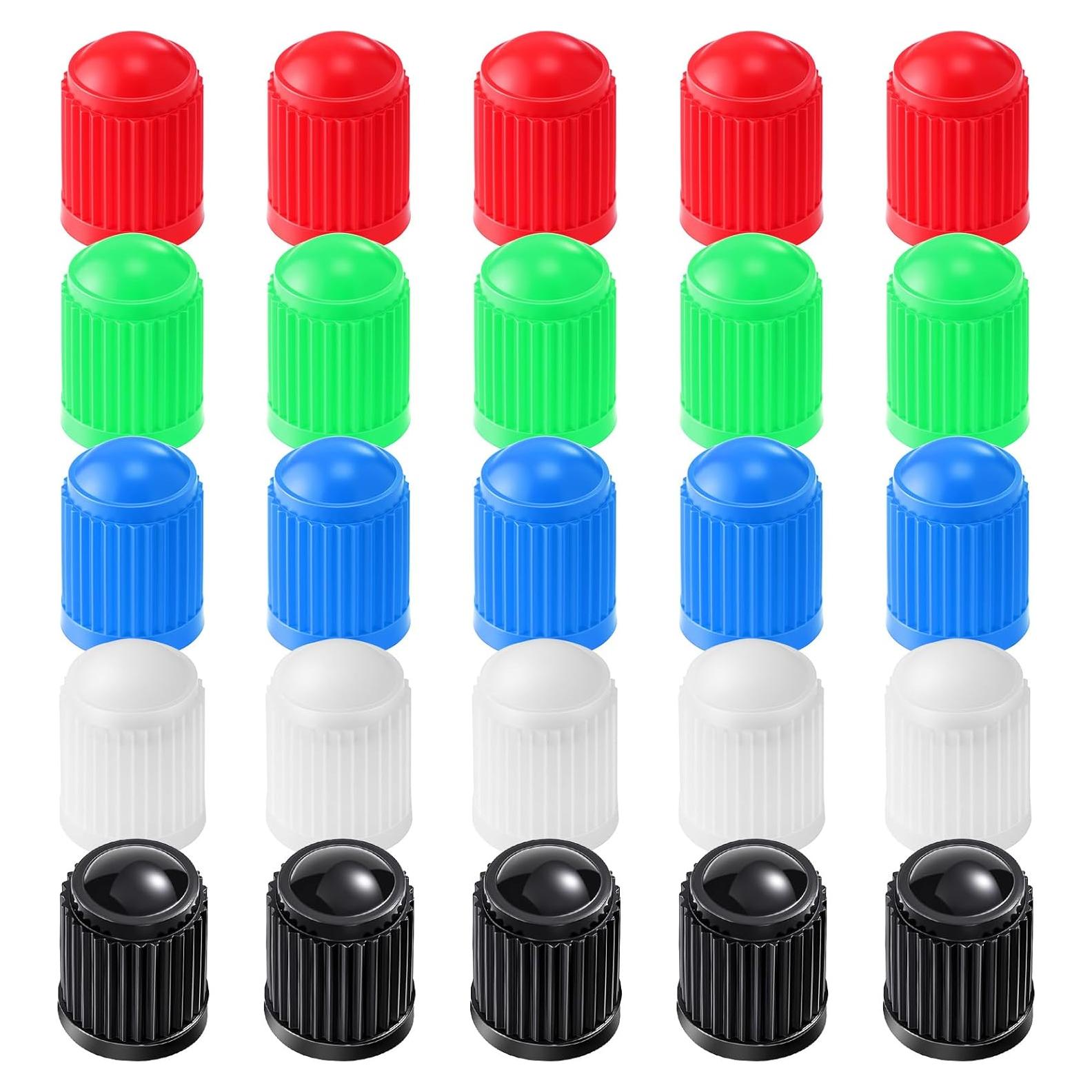 Outus 20 Tapas de Válvula de Neumático Multicolor para Vehículos