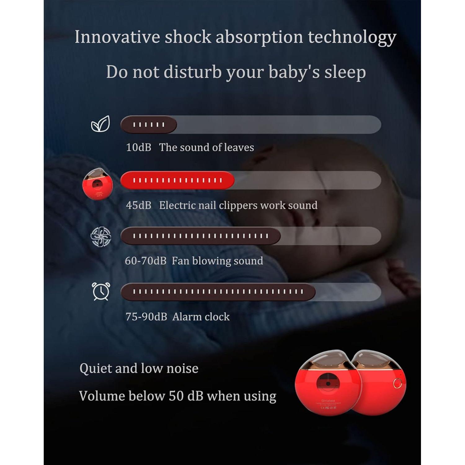 Cortador de Uñas Eléctrico Ginalaia Rojo 2 en 1 USB