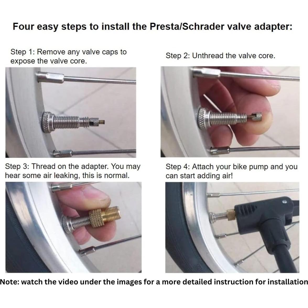 Adaptador de Válvula Presta a Schrader Juscycling - 5 Piezas