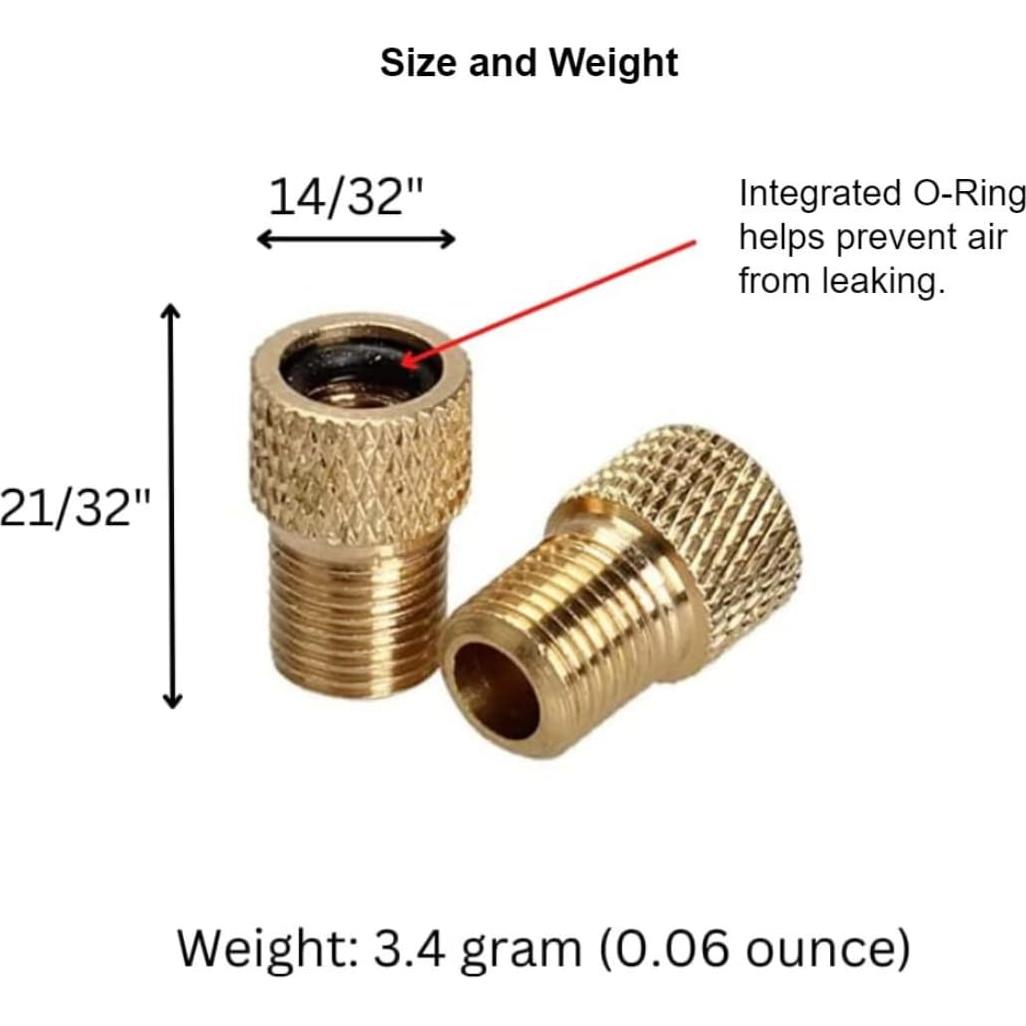 Adaptador de Válvula Presta a Schrader Juscycling - 5 Piezas