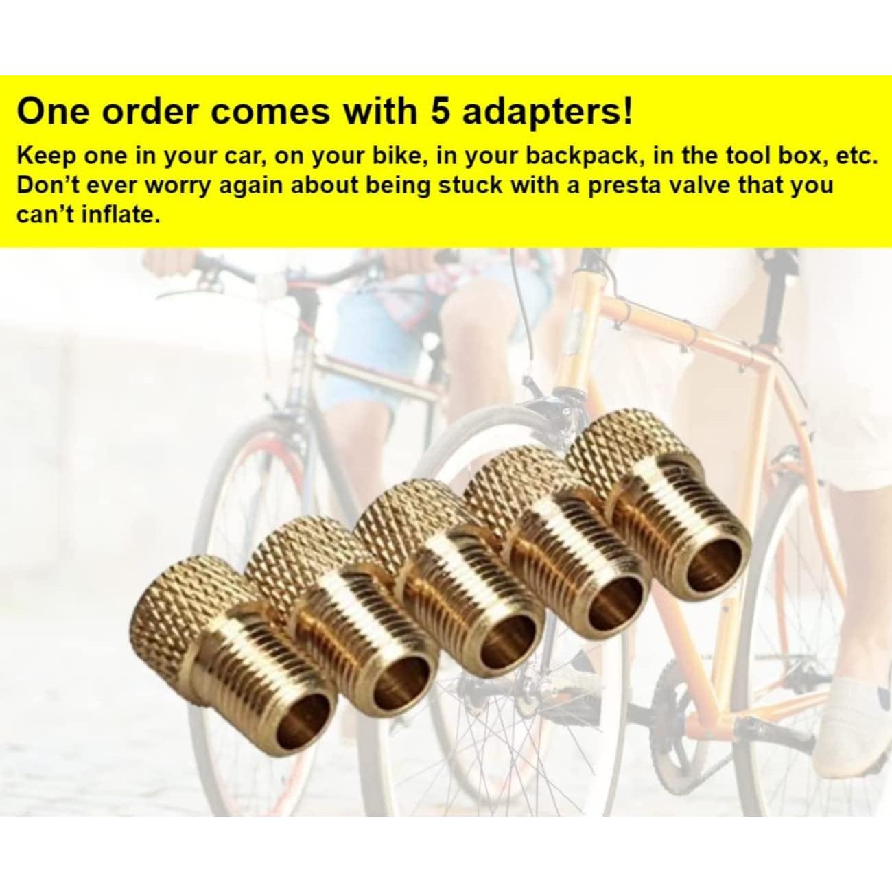 Adaptador de Válvula Presta a Schrader Juscycling - 5 Piezas