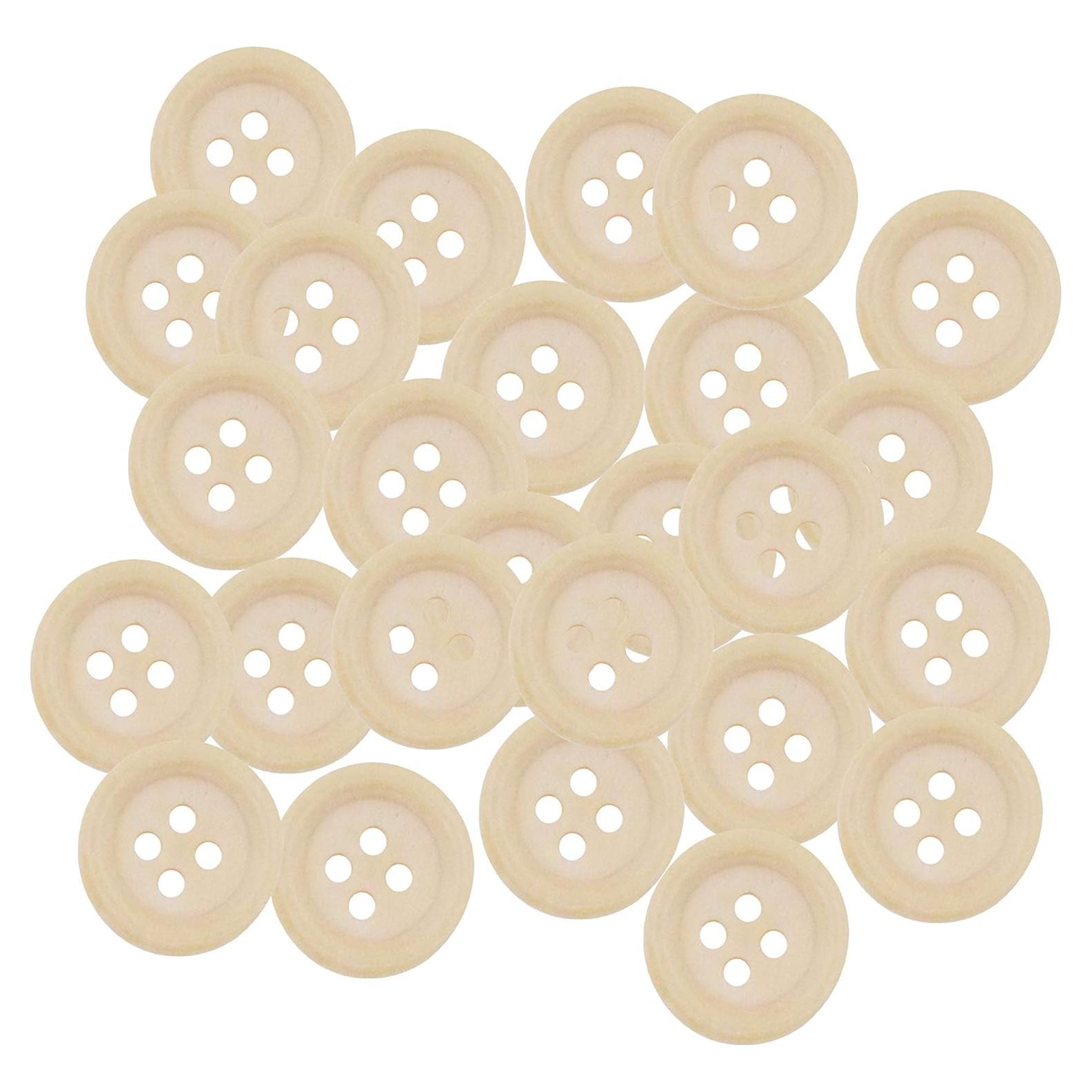 Botones de Madera Natural Mandala Crafts 25mm - 40 Piezas