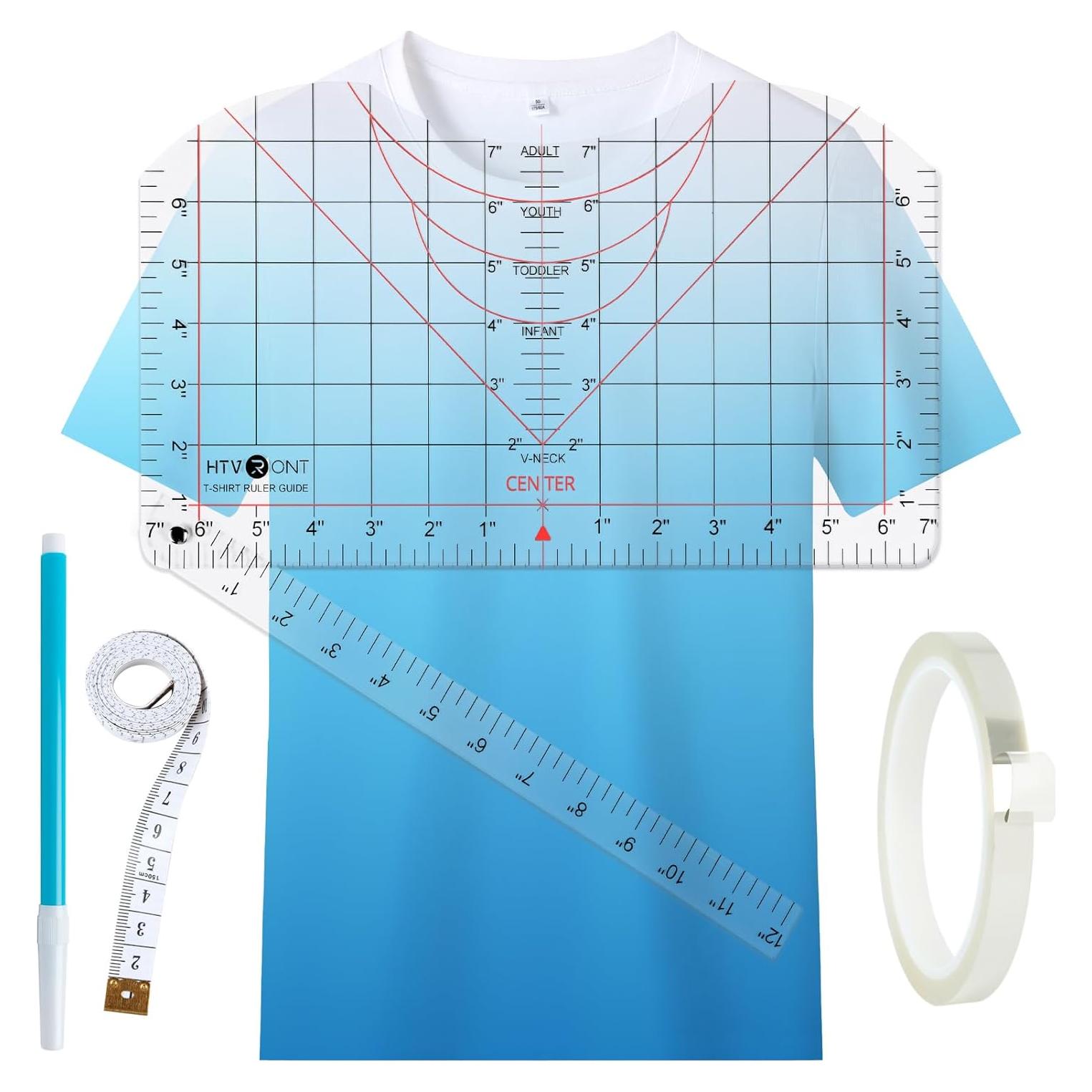 Juego de Guía de Regla para Camisetas HTVRONT 4 PZS
