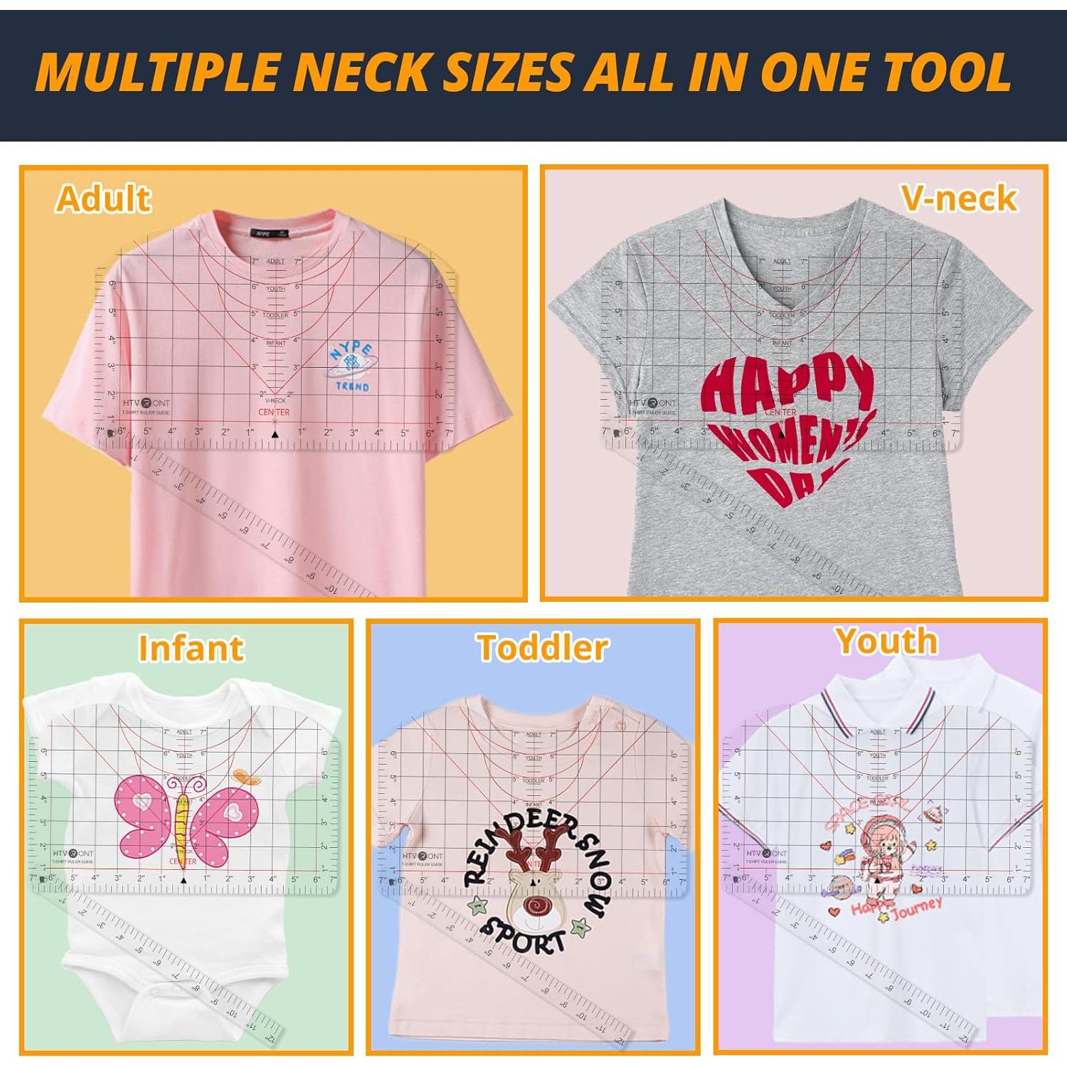 Juego de Guía de Regla para Camisetas HTVRONT 4 PZS