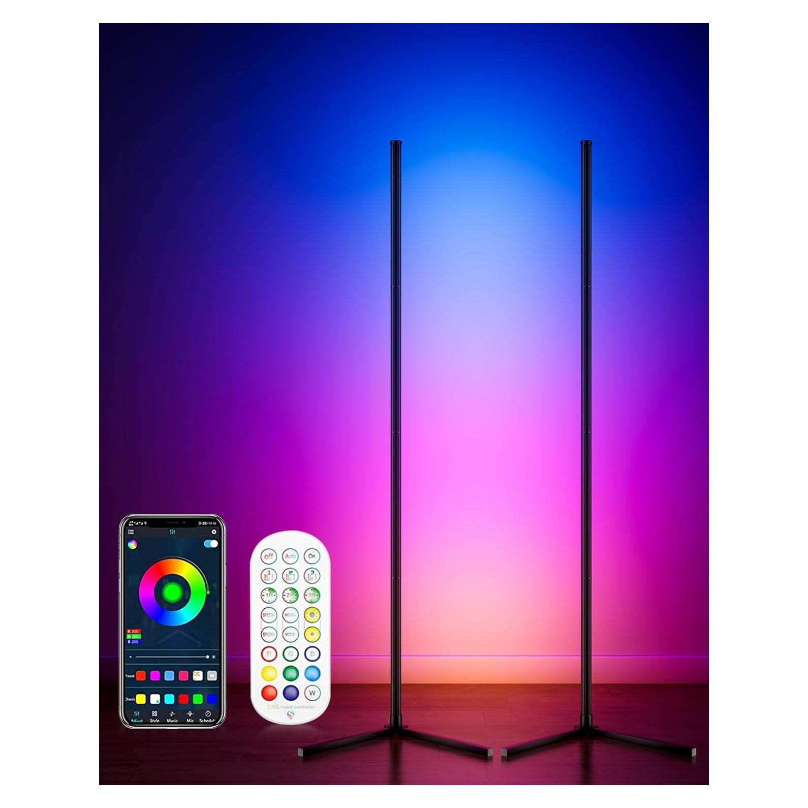 Lámpara de Pie LED RGB CCACC 165 cm Control Remoto APP
