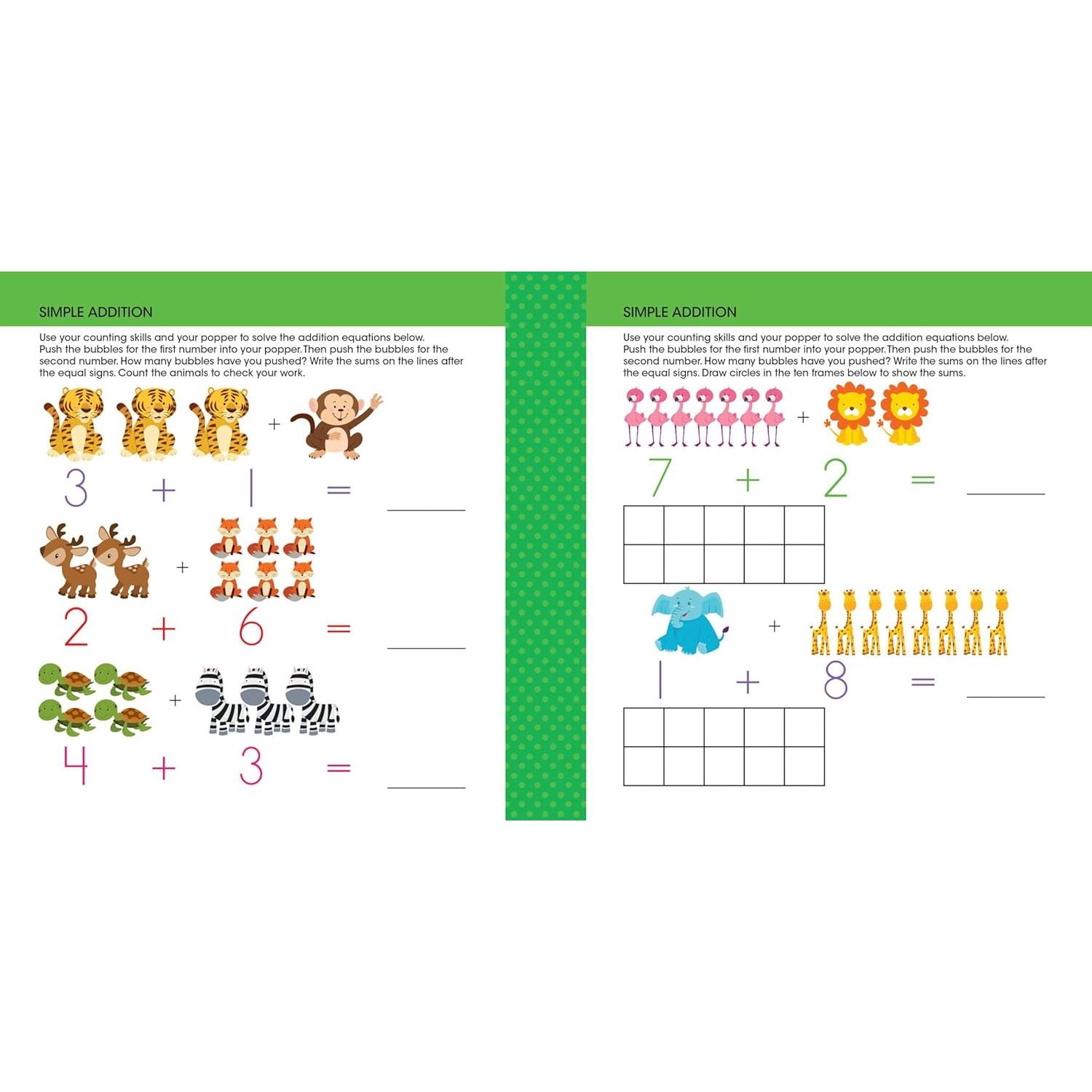 Ready to Learn: First Grade Math Write & Wipe Workbook with Popper