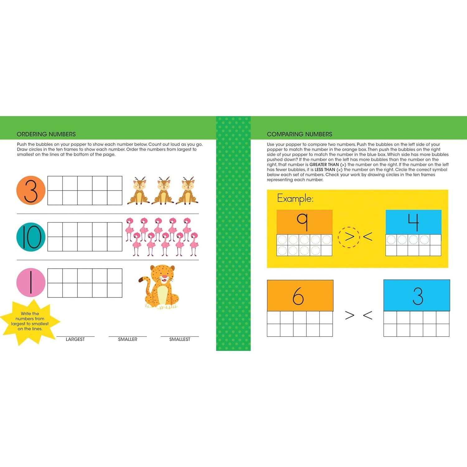 Ready to Learn: First Grade Math Write & Wipe Workbook with Popper