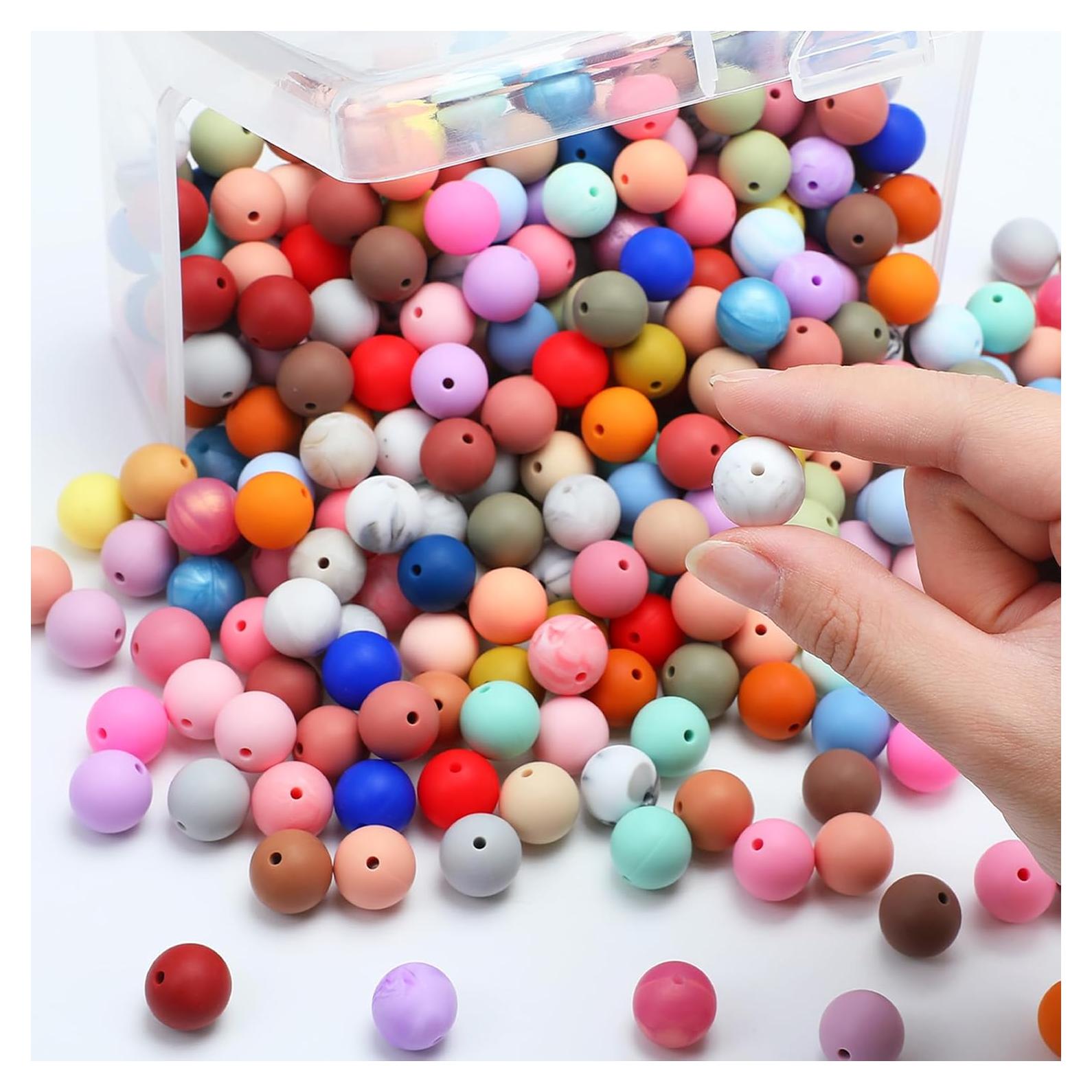 Lyrow 500 Perlas de Silicona Coloridas 15 mm para Manualidades