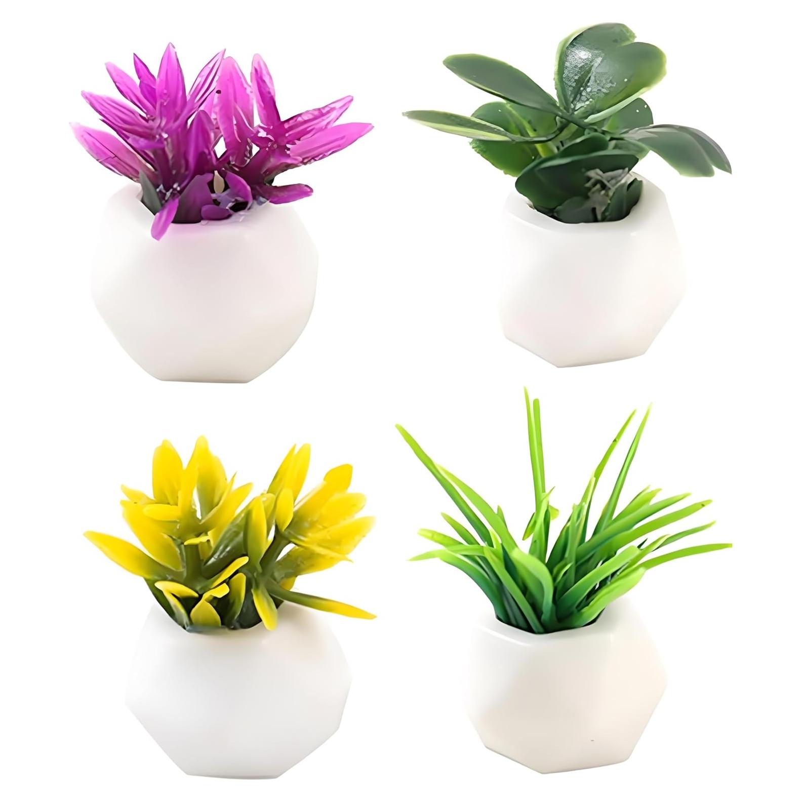 Conjunto 4PCS Mini Plantas Suculentas Resina WinldMonmo