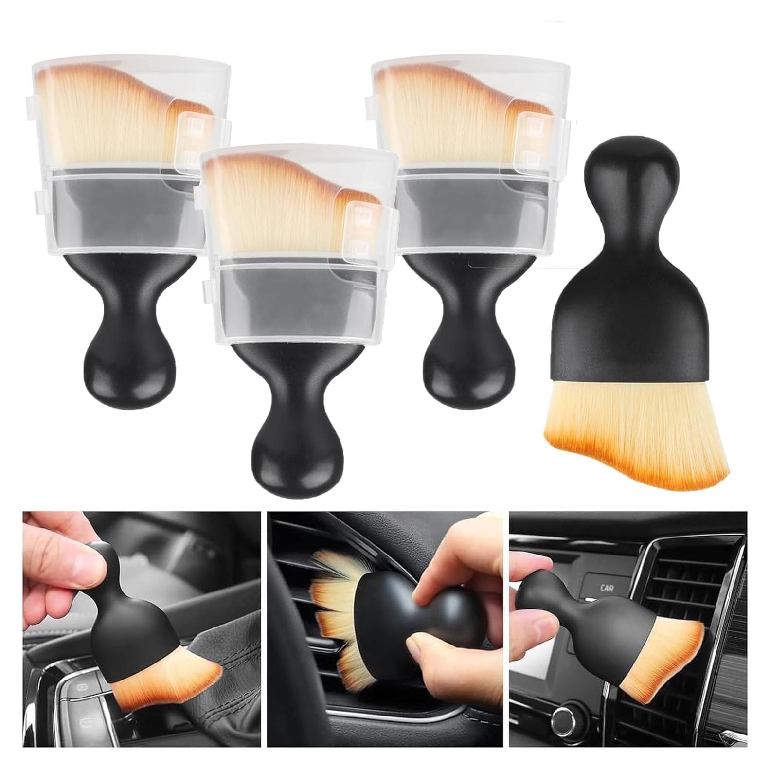 Paquete de 4 cepillos de limpieza de interiores de automóvil