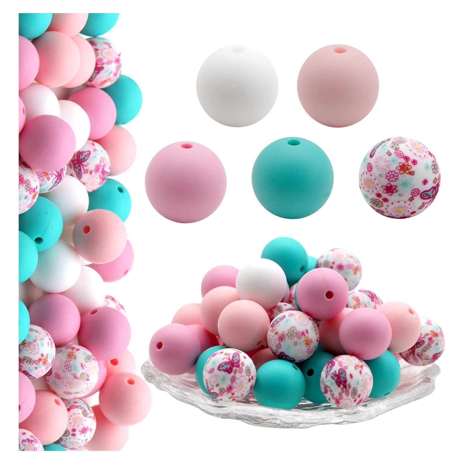 Perlas de Silicona 15mm Accesorios David 50 Piezas Flores