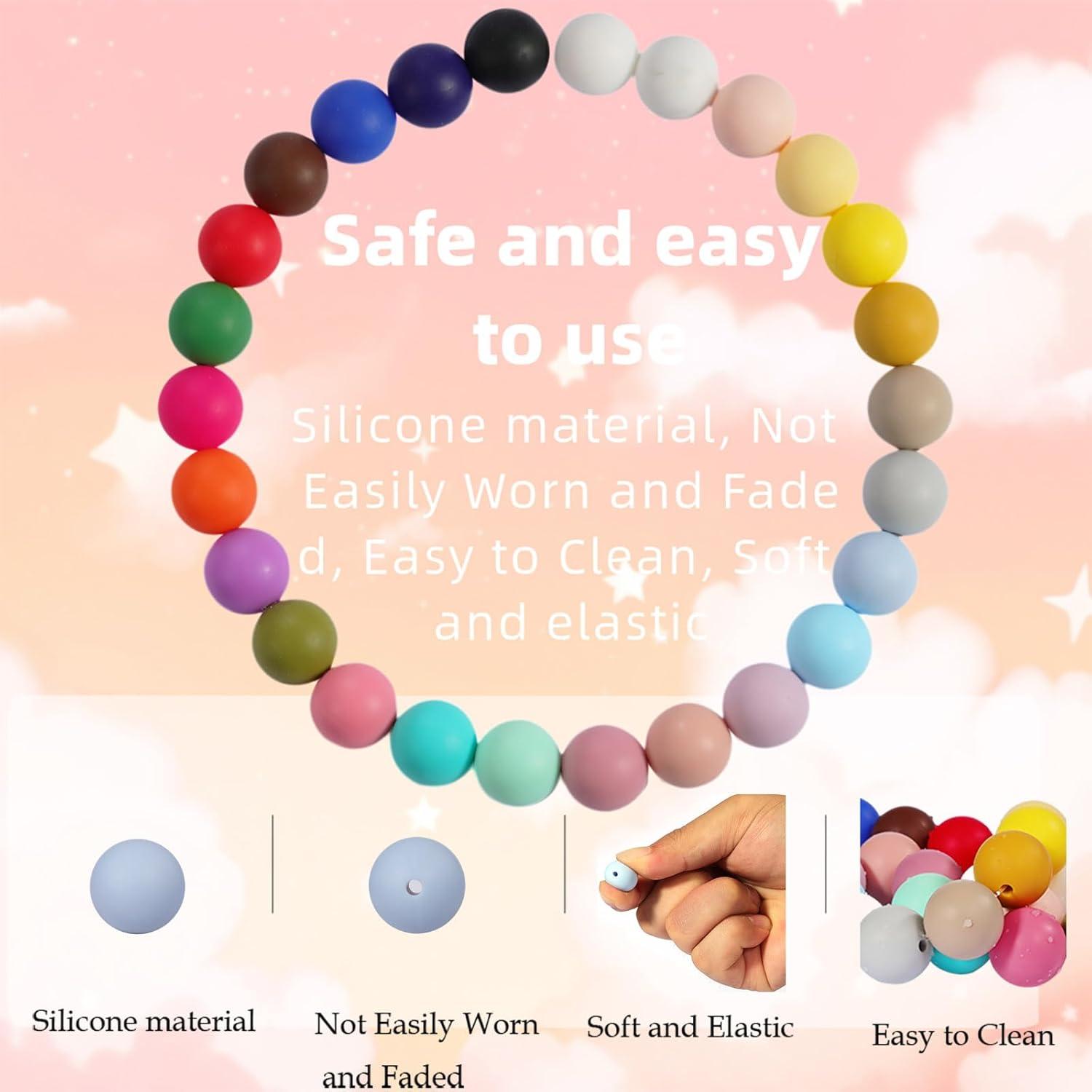 140 Perlas de Silicona 15mm Anjpuy Azul Pastel para DIY