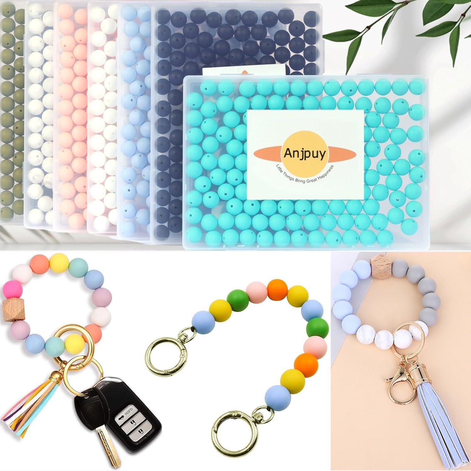 140 Perlas de Silicona 15mm Anjpuy Azul Pastel para DIY