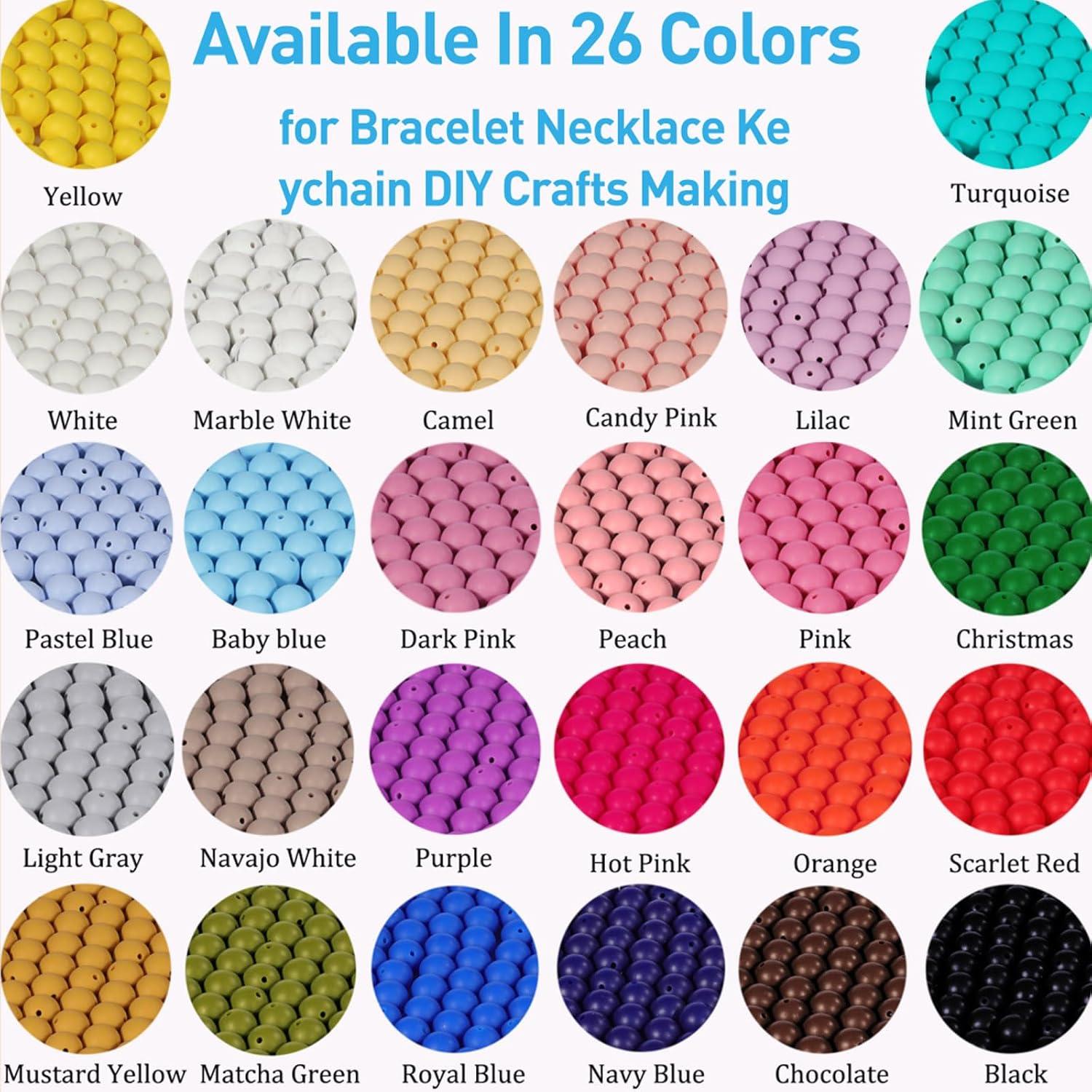 140 Perlas de Silicona 15mm Anjpuy Azul Pastel para DIY