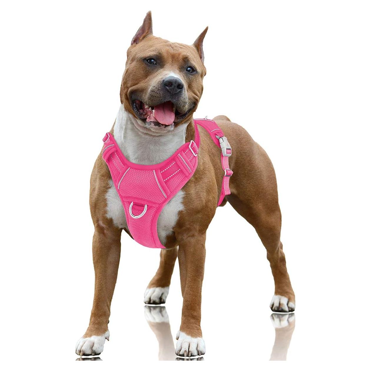 Arnés para Perros Sin Tirones BARKBAY Grande Rosa Reflectante