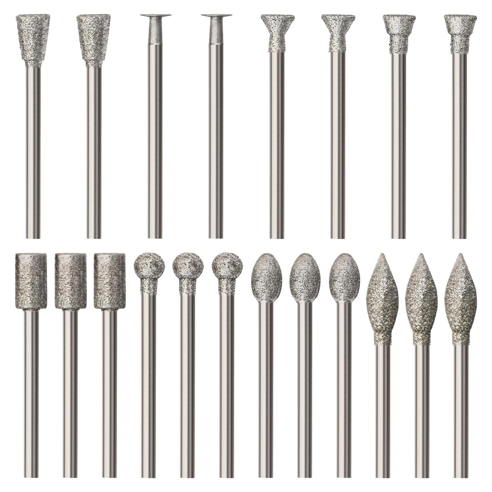 Juego de 20 Puntas de Diamante HOMEIDOL para Dremel 3 mm