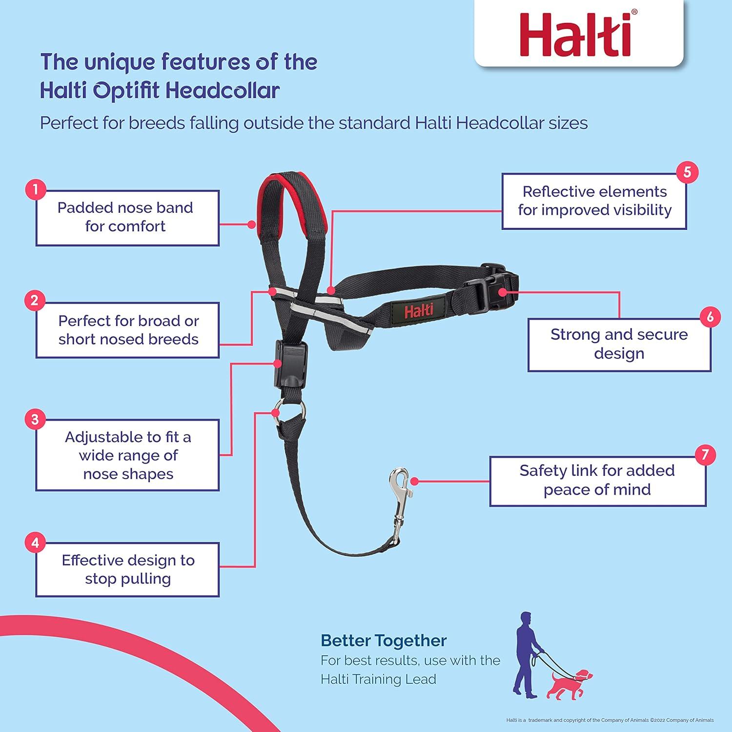 Collar de Cabeza HALTI Optifit Antitirones Mediano Ajustable