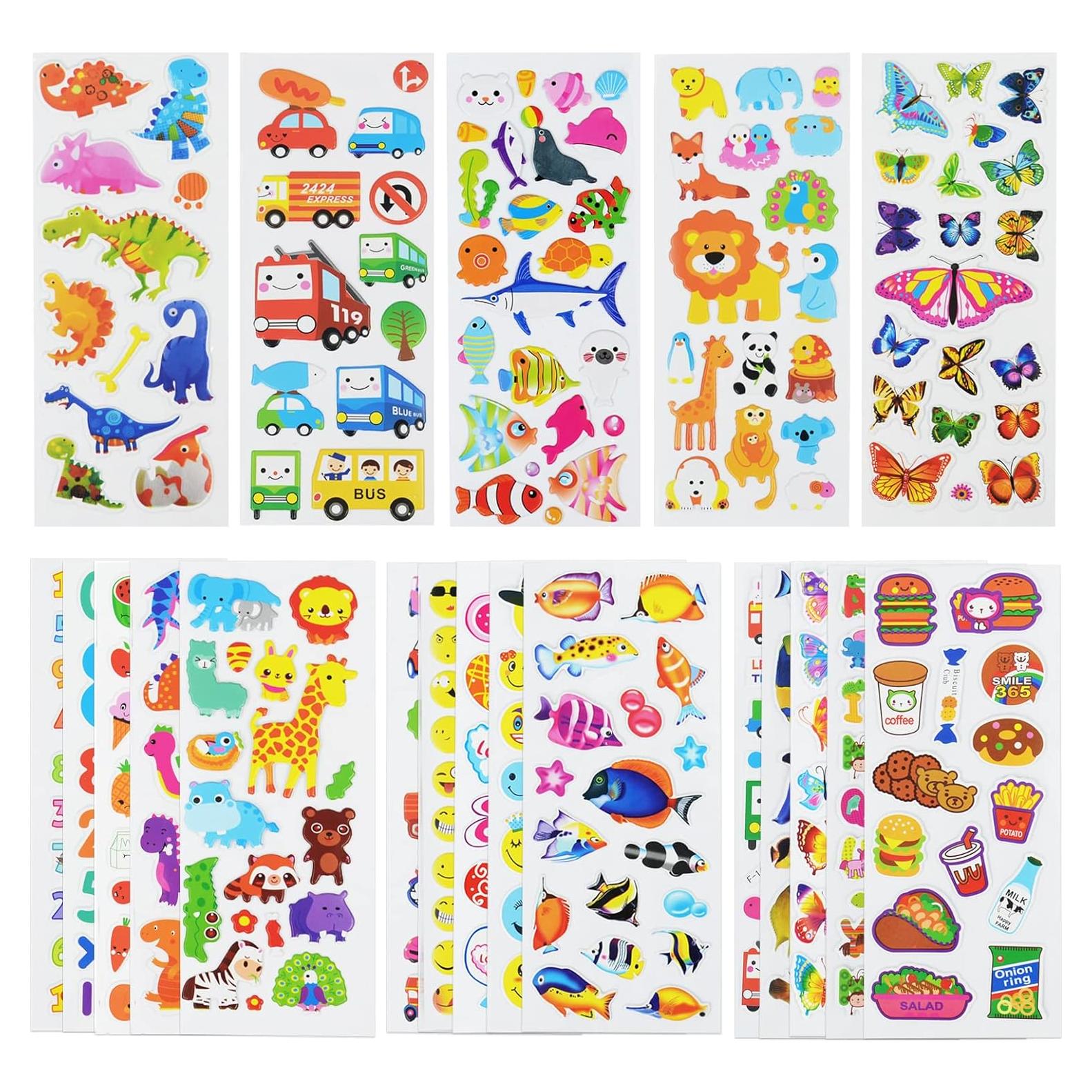 Stickers 3D Esponjosos DaiUni 24 Hojas para Niños Creativos