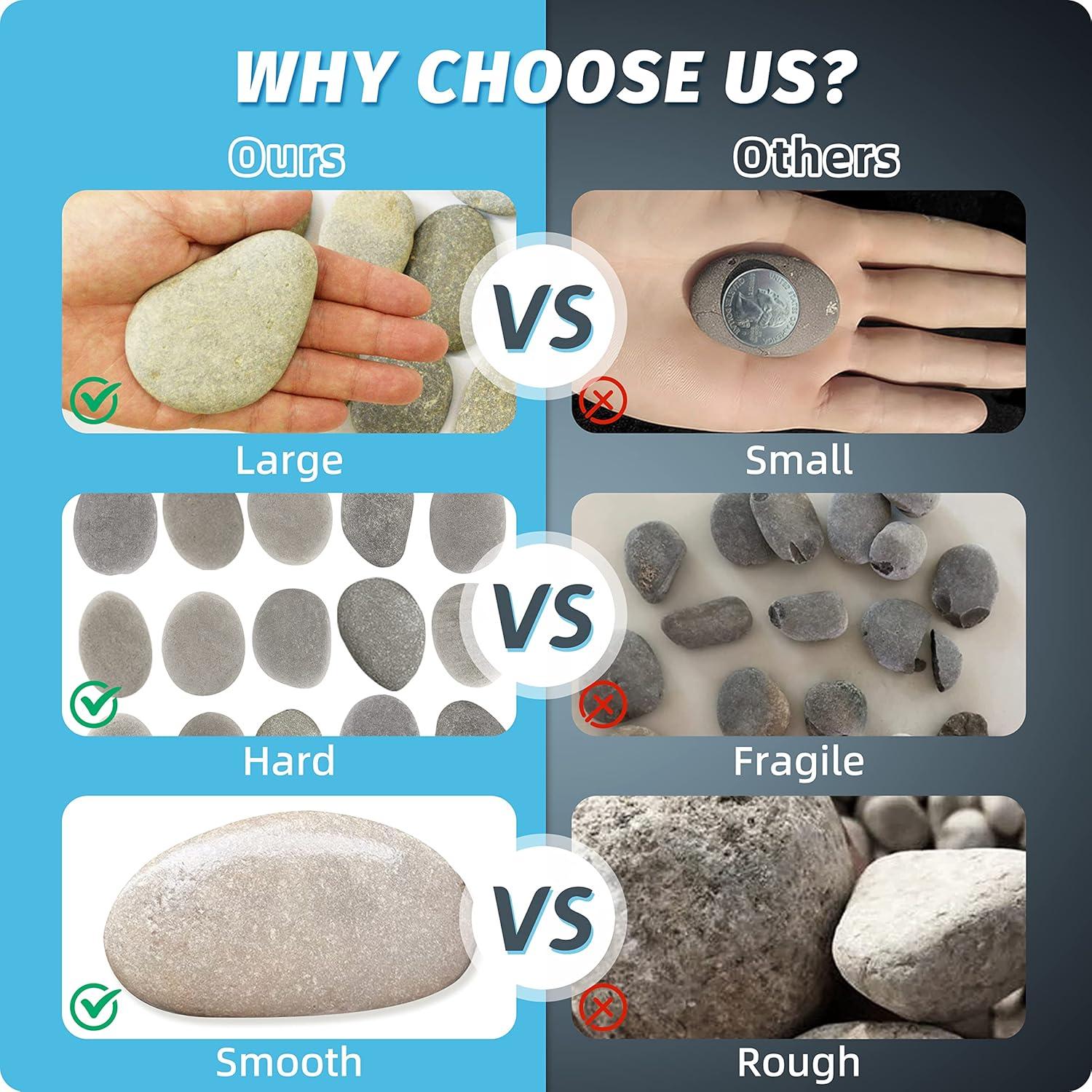 Piedras Grandes para Pintar DALTACK 20 Pcs 5-8 cm Naturales