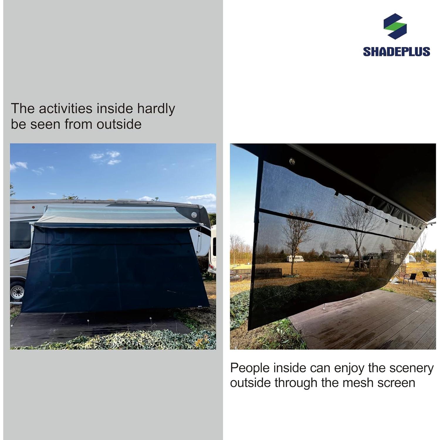 Pantalla de Sombra Lateral SHADEPLUS 2.74m x 2.13m Negra