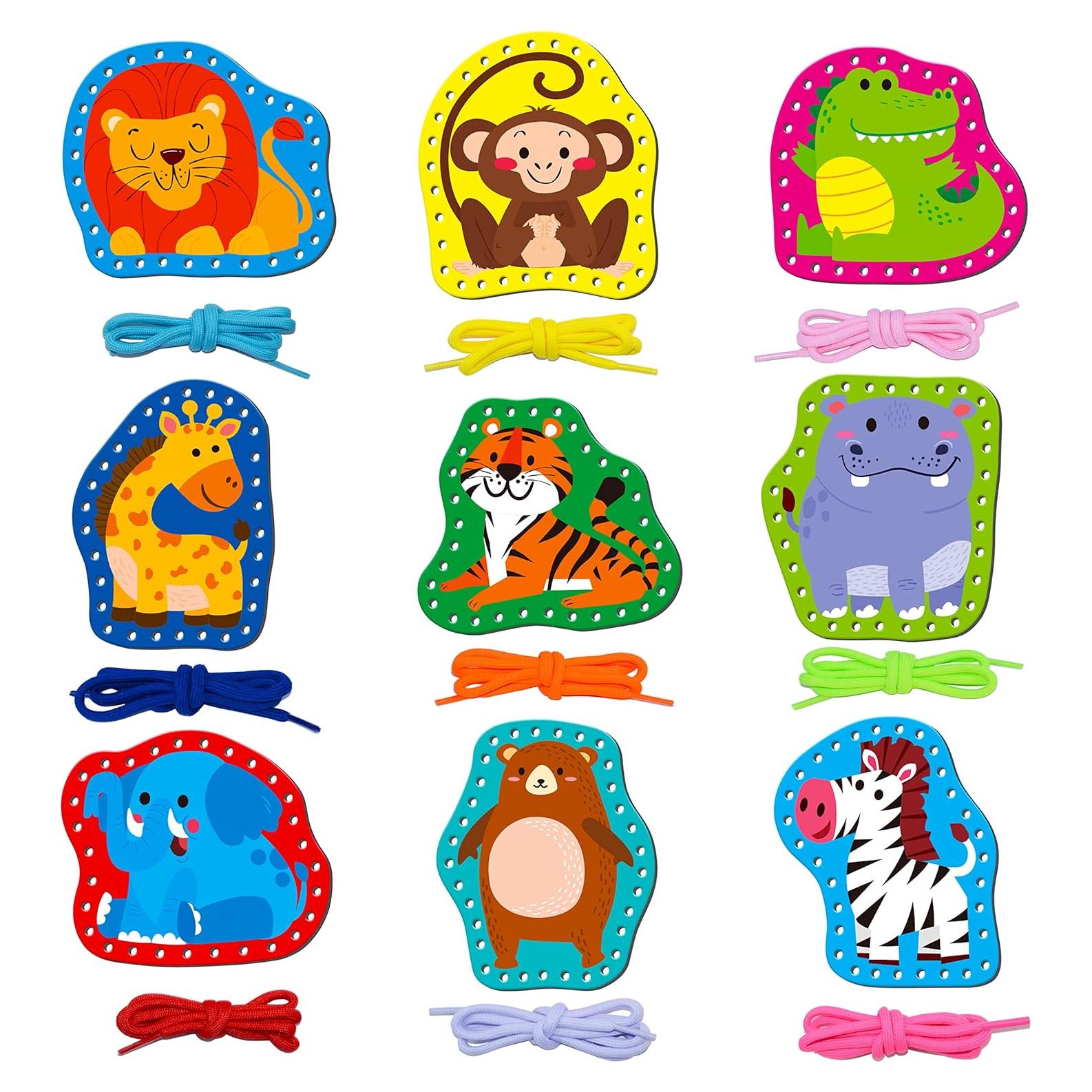 Kit de Enhebrado y Costura SpriteGru 9 Tarjetas Animales