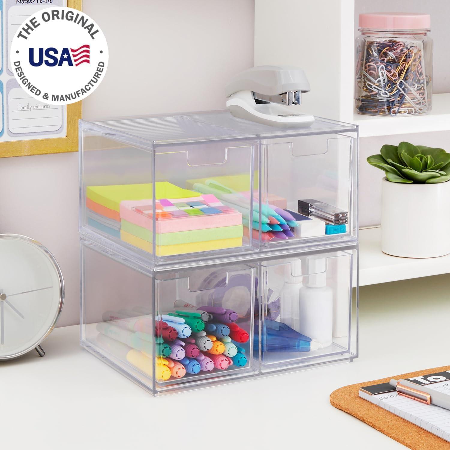 Organizador de Cajones STORi Chloe Transparente - 4 Cajones