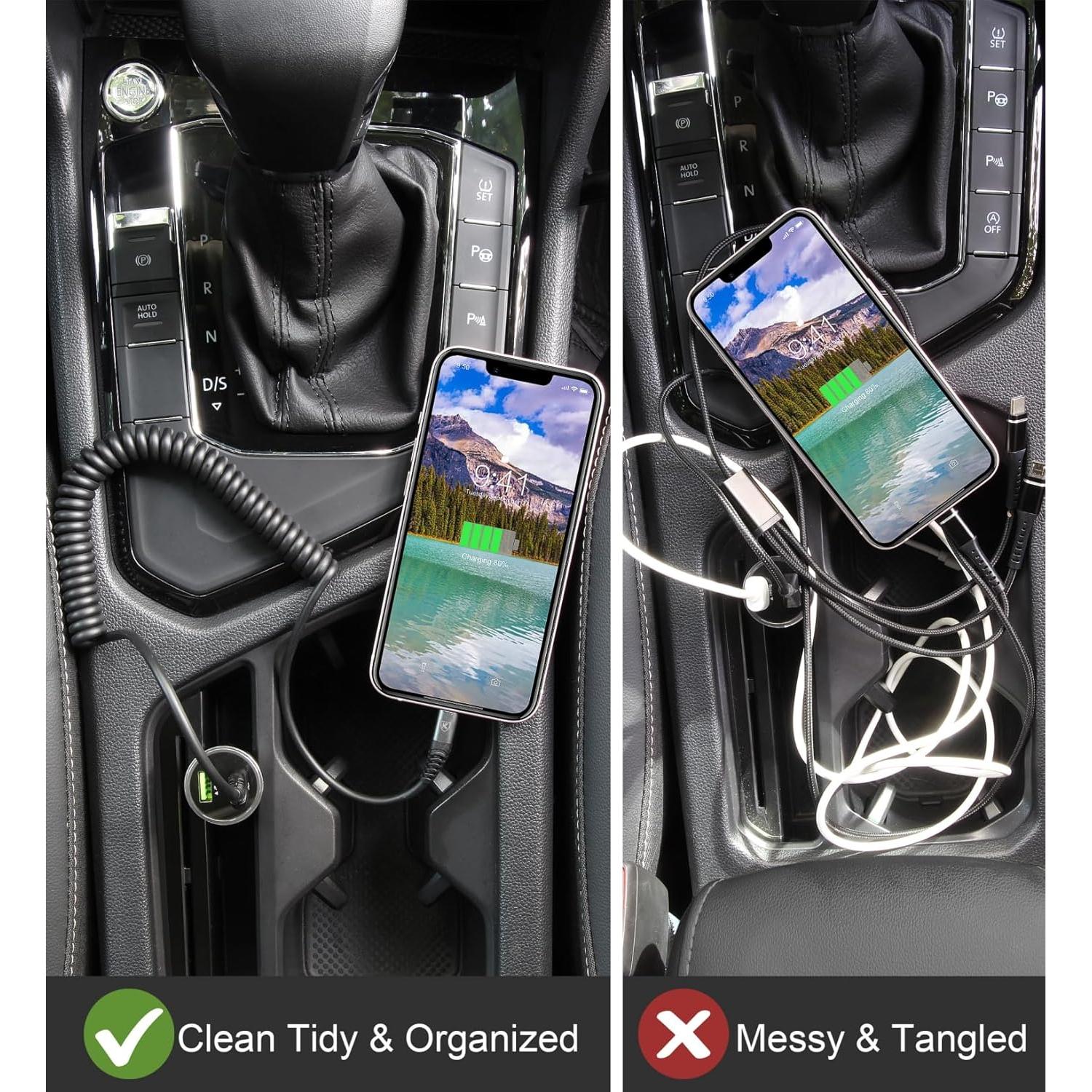 Cable de Carga Enrollado KIYODA 3FT/6FT MFi para iPhone