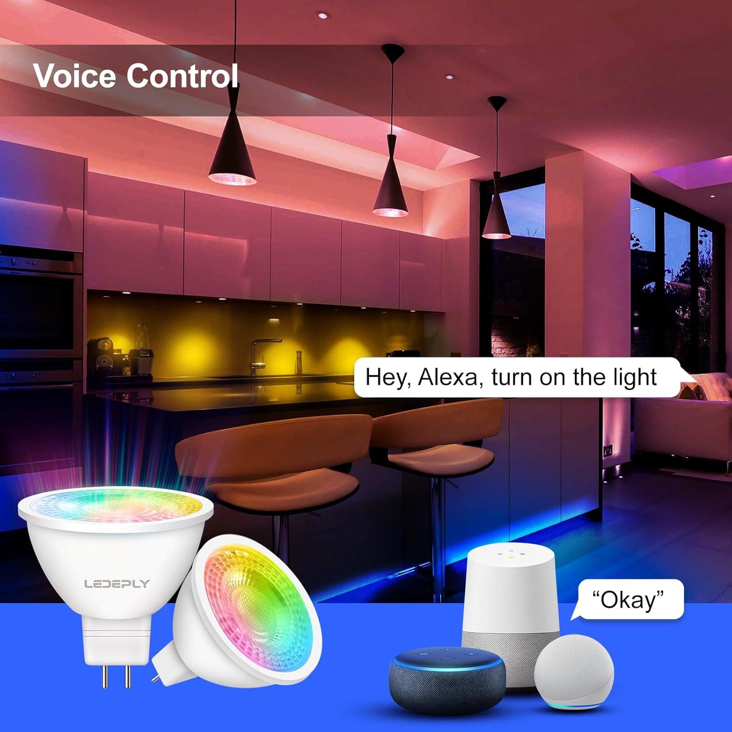 Bombilla LED inteligente Zigbee LEDEPLY MR16 5W regulable 2 unidades