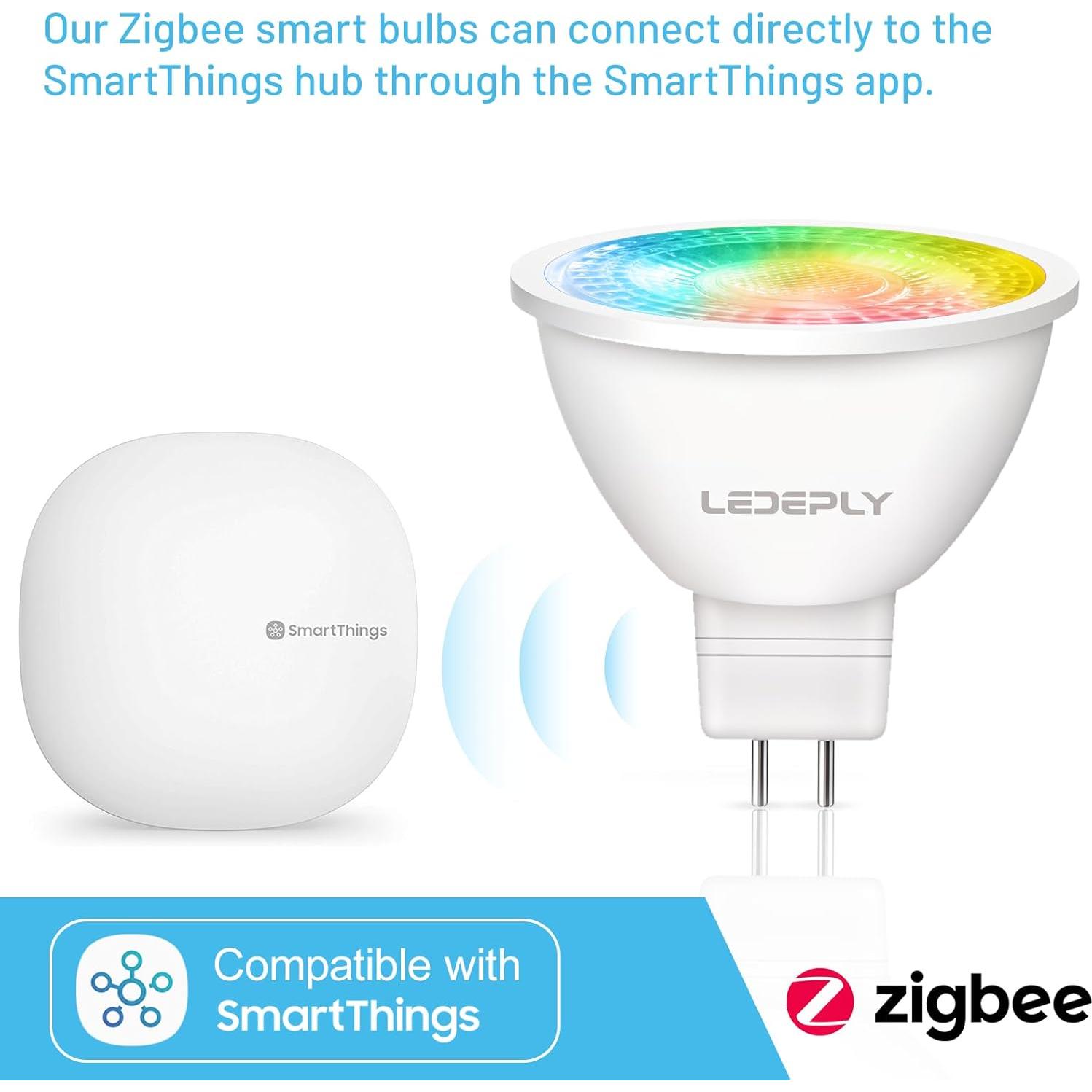 Bombilla LED inteligente Zigbee LEDEPLY MR16 5W regulable 2 unidades