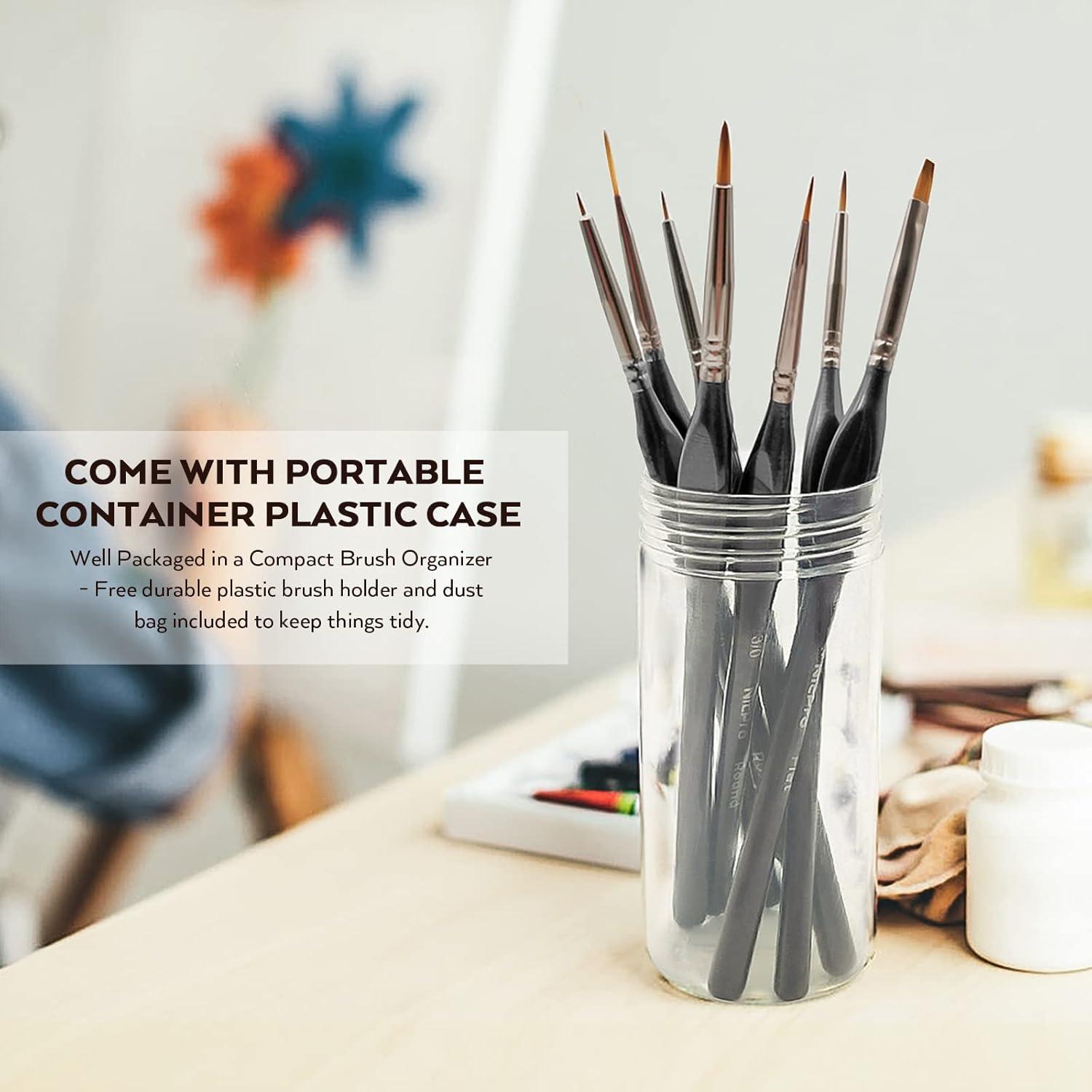 Conjunto de Pinceles de Detalle Nicpro 7 Piezas para Pintura